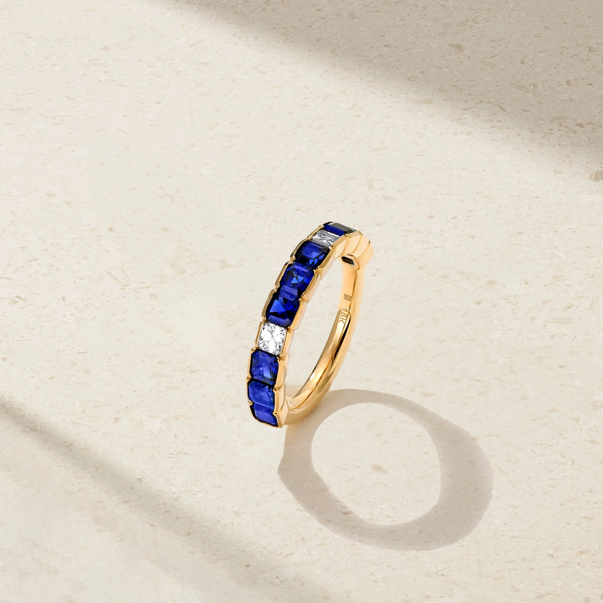 Asscher Cut Sapphire and Diamond Band - Image 3