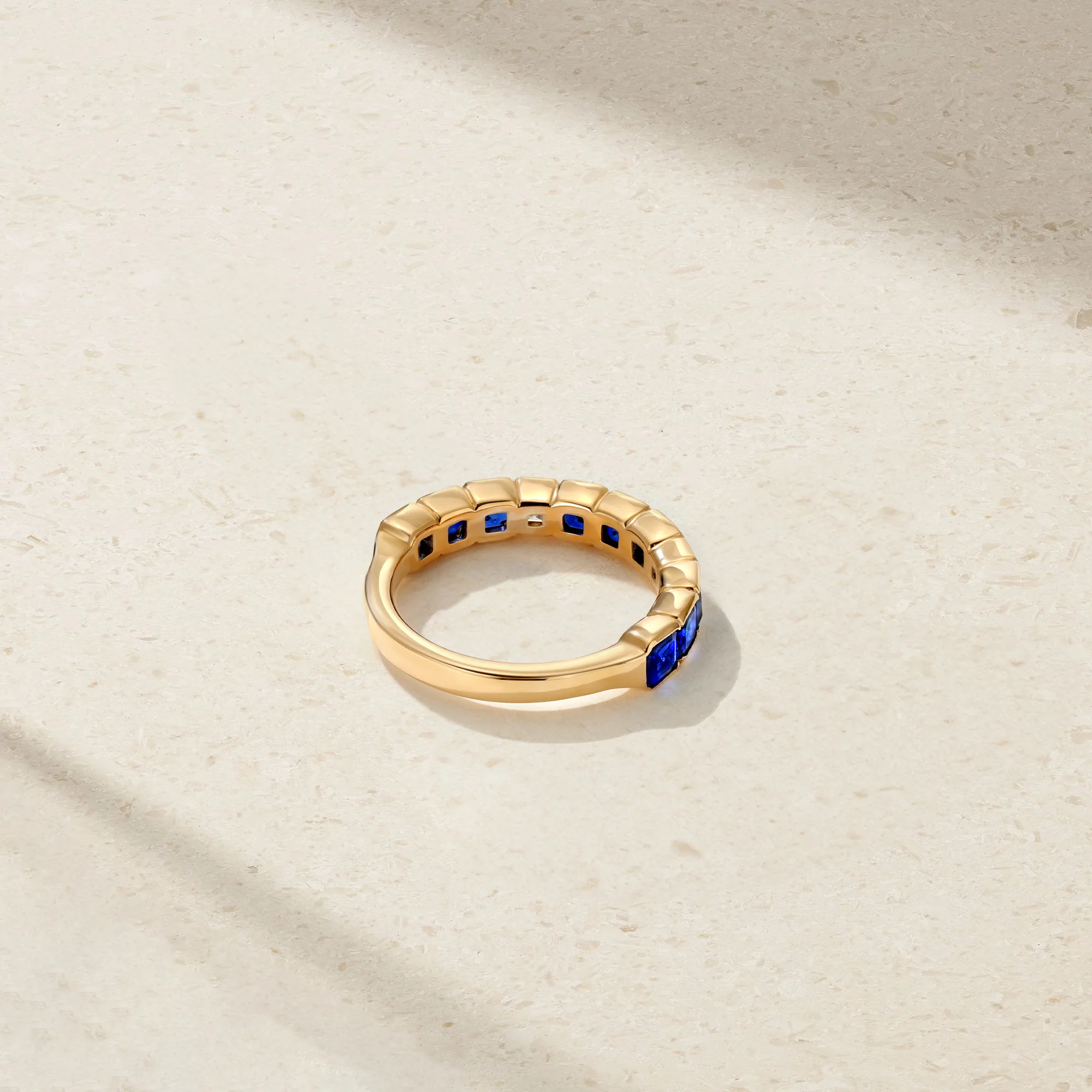 Asscher Cut Sapphire and Diamond Band - Image 4