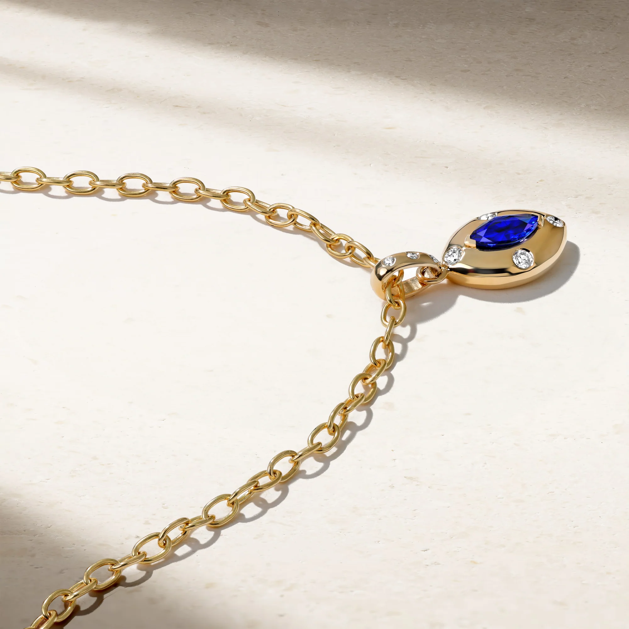 Aurum Marquise Shape Sapphire Pendant - Image 2