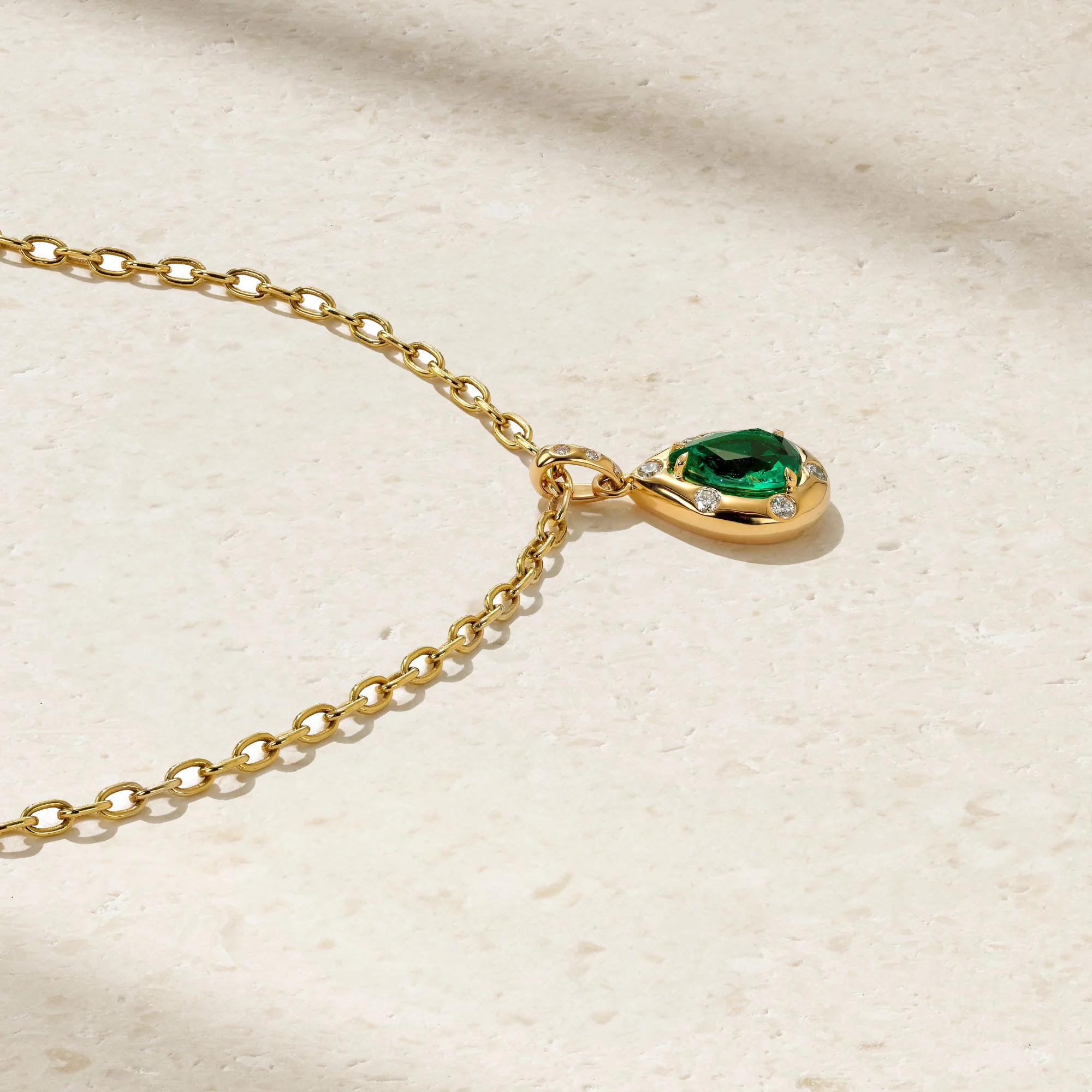 Aurum Pear Shape Emerald Pendant - Image 3