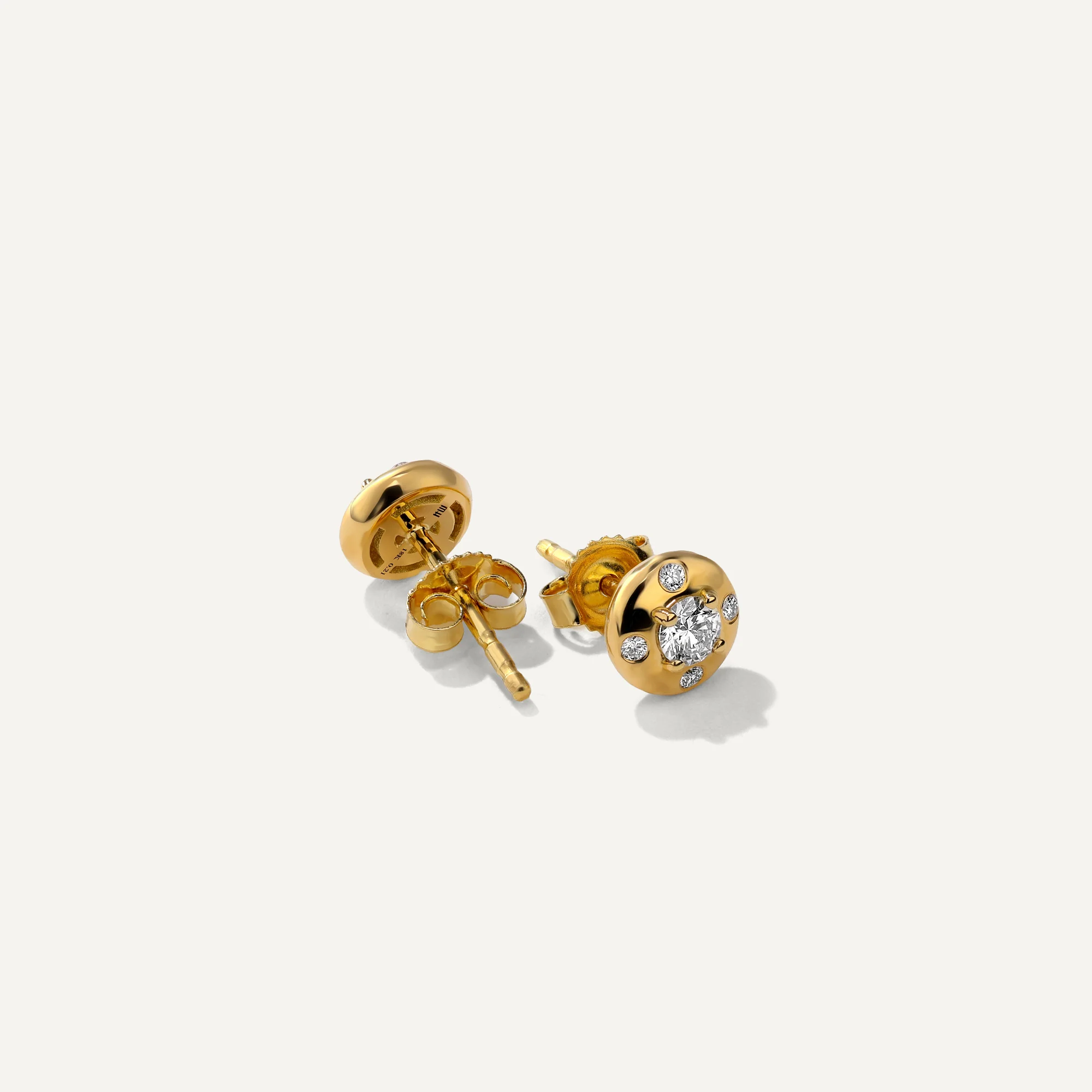 Aurum Petite Round Diamond Stud Earrings - Image 2