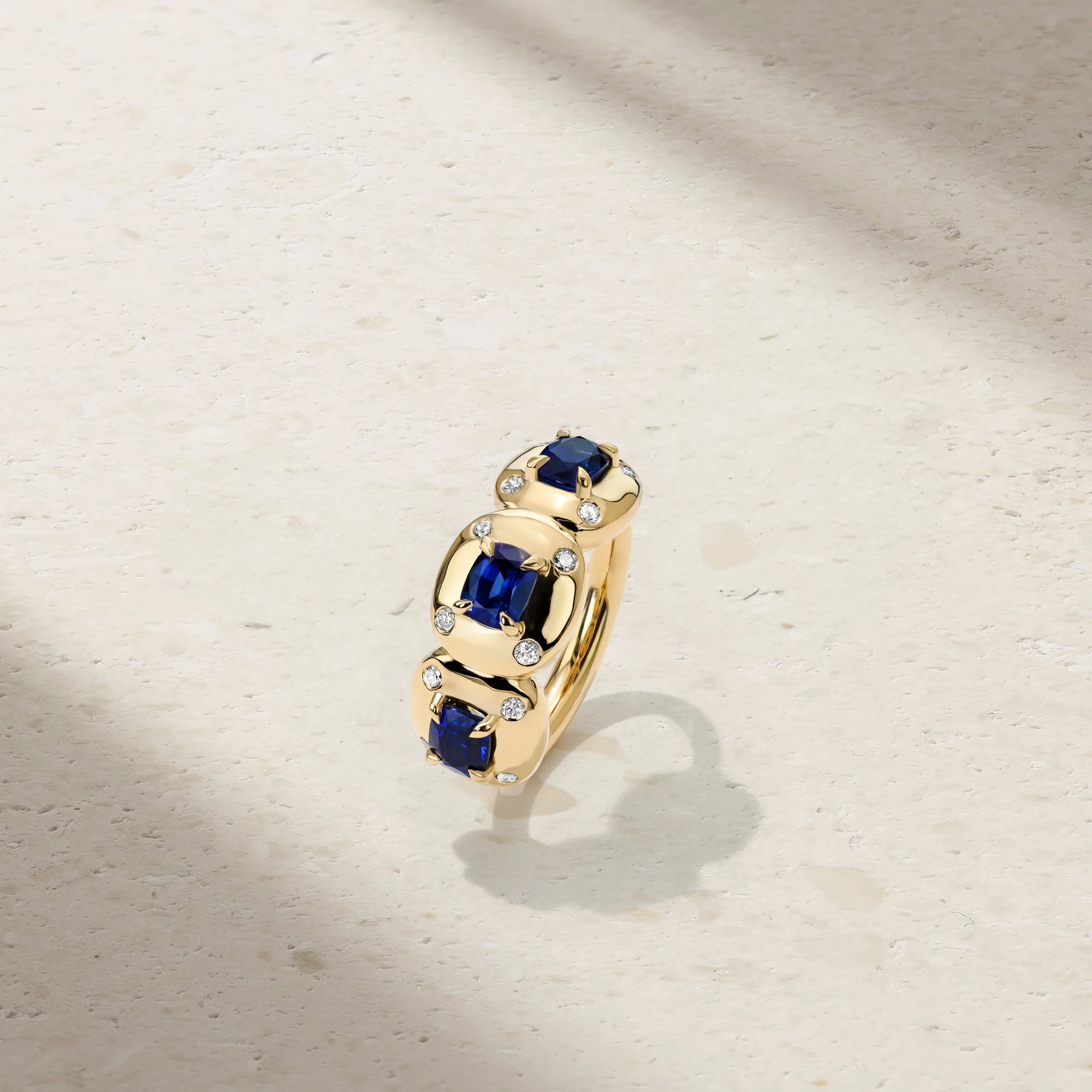 Aurum Triple Cushion Sapphire Band - Image 3