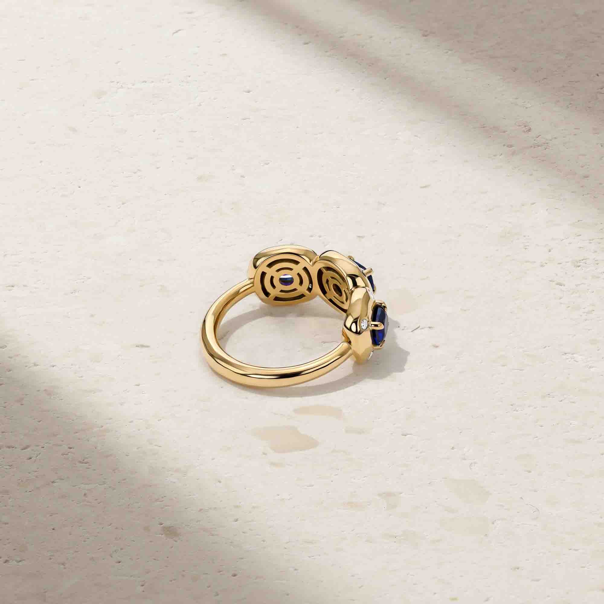 Aurum Triple Cushion Sapphire Band - Image 4