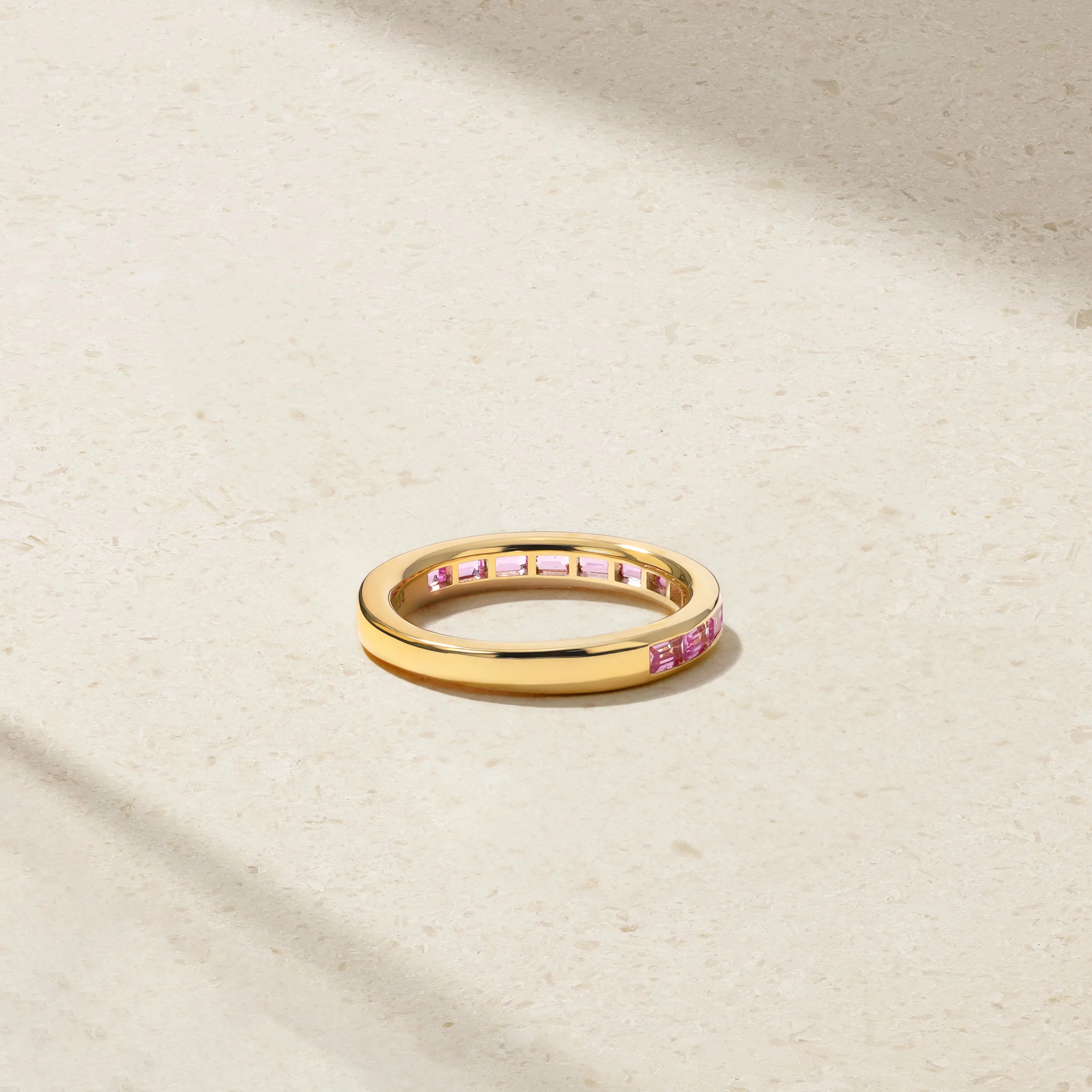 Baguette Pink Sapphire Thread Ring - Image 4