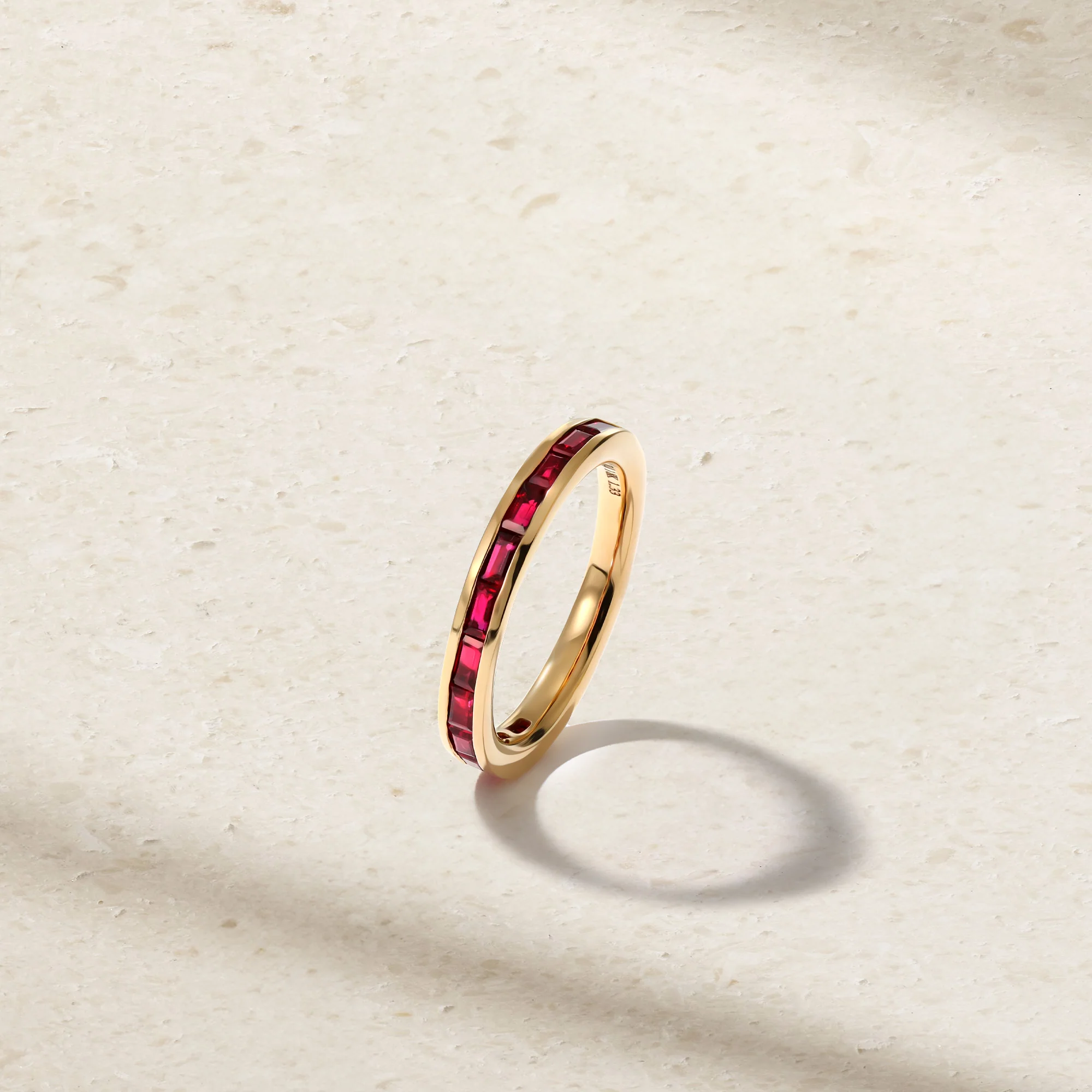 Baguette Ruby Thread Ring - Image 3