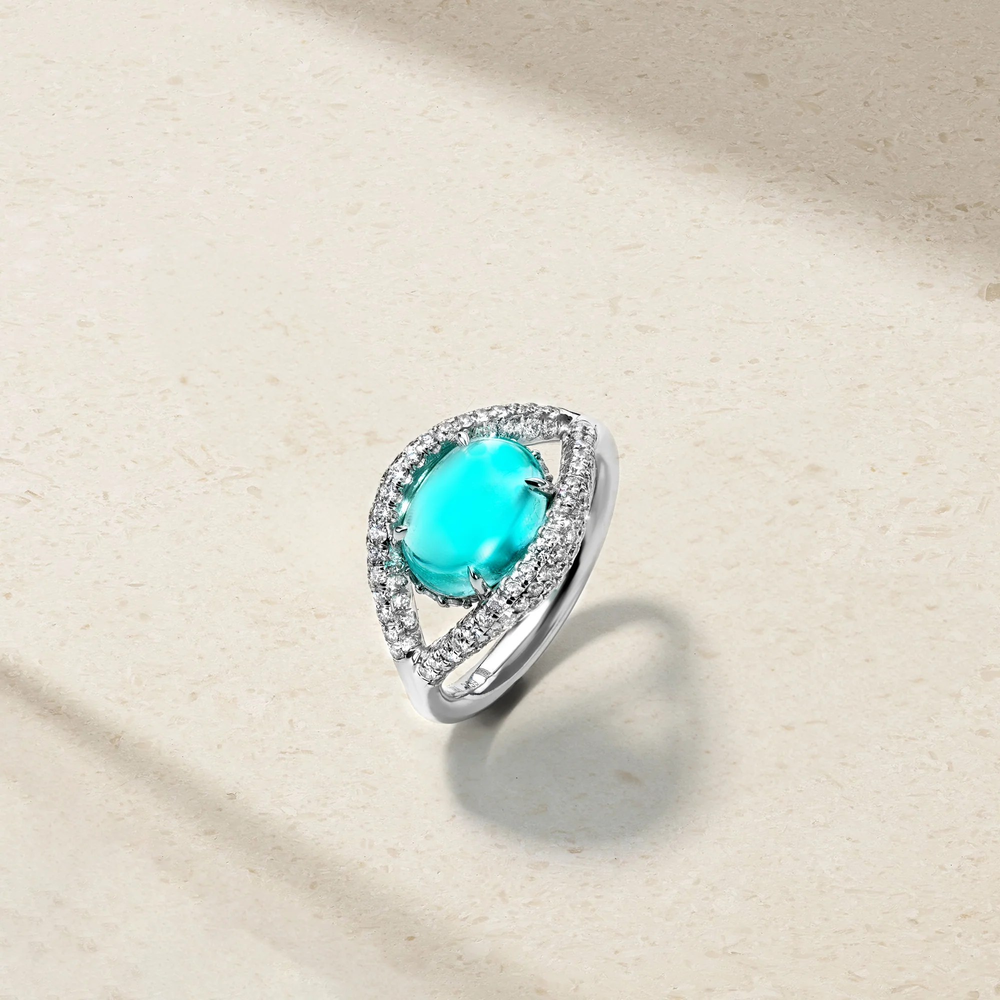 Bedazzled Evil Eye Paraiba and Diamond Ring - Image 3