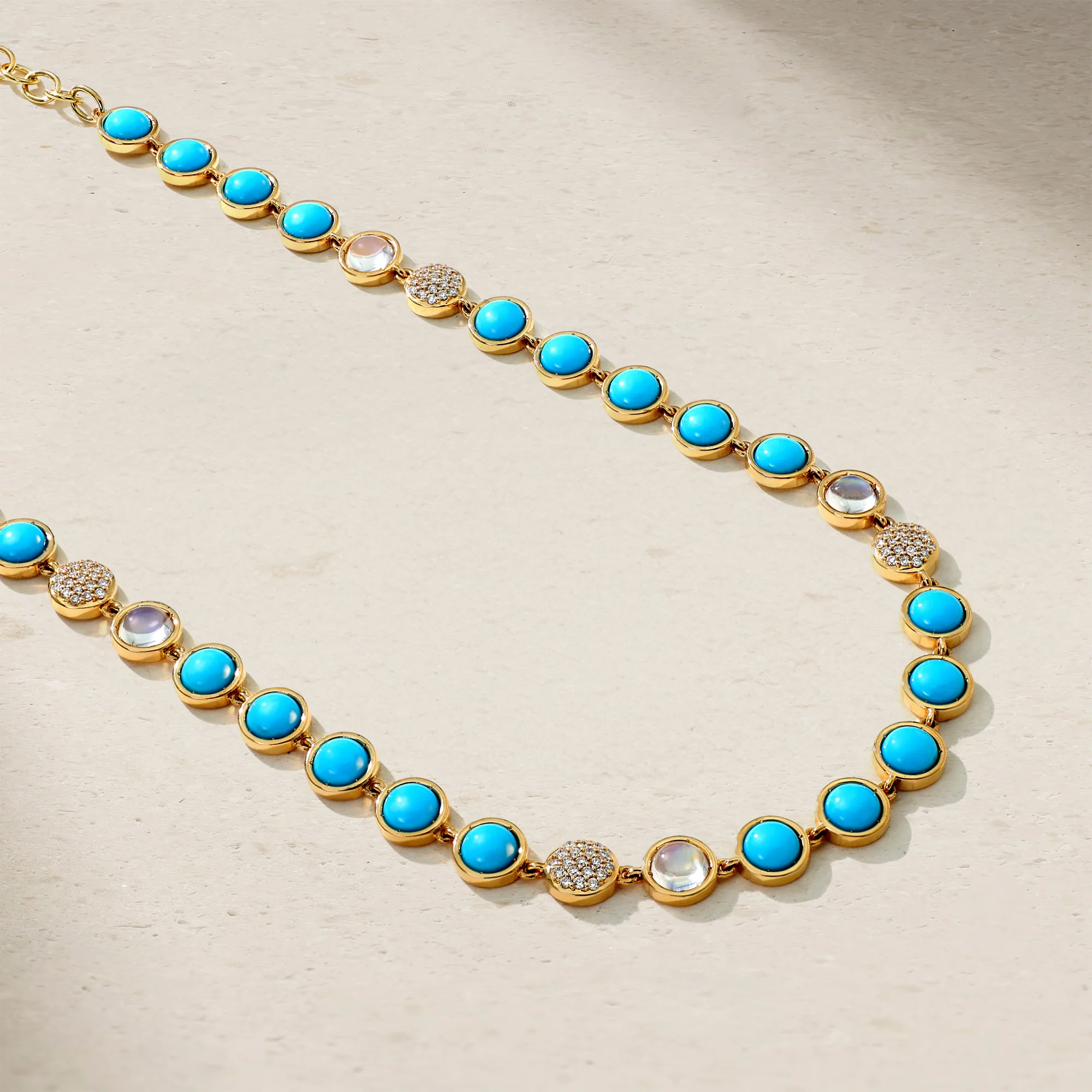 Bubble Turquoise and Diamond Necklace - Image 3