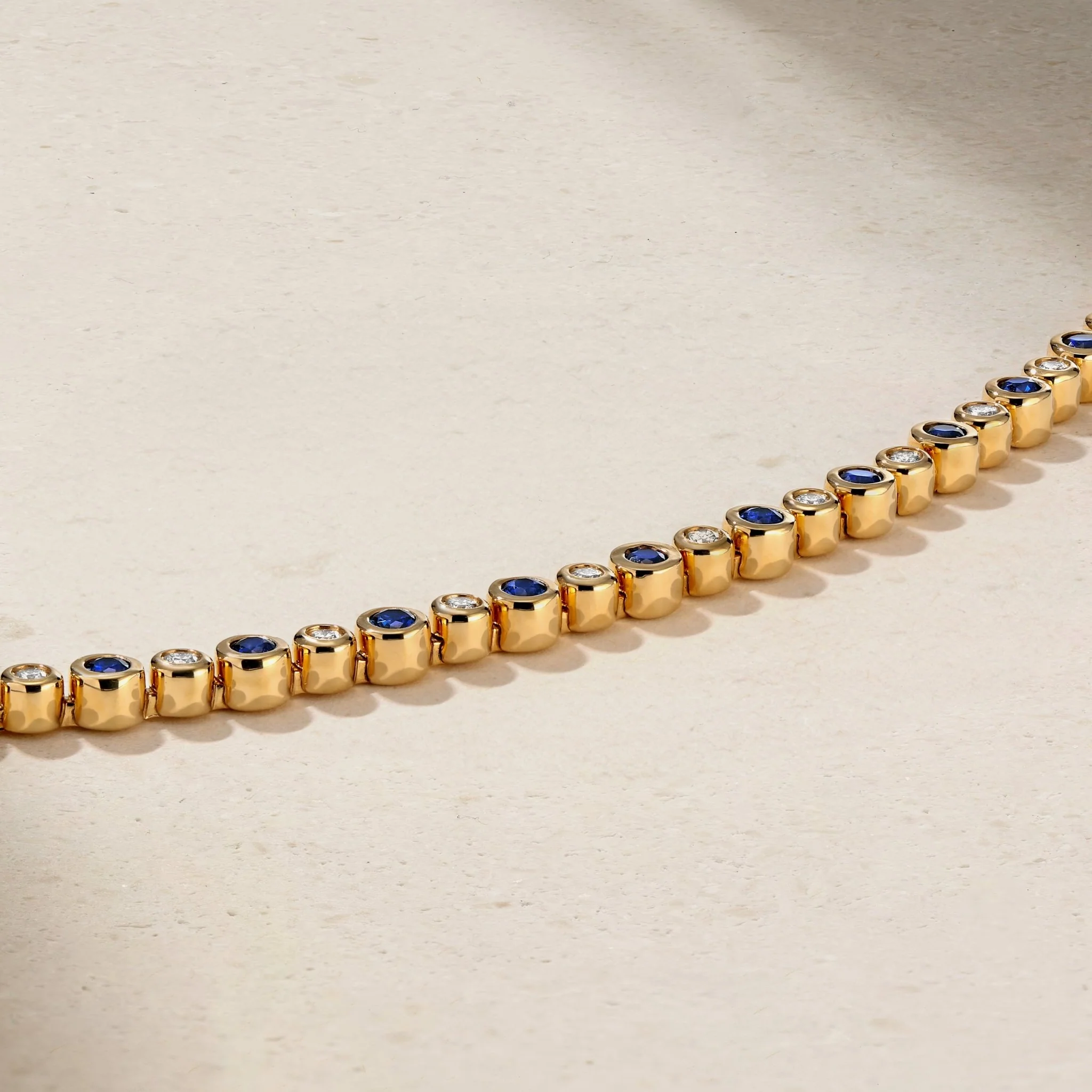 Bubbly Classic Sapphire and Diamond Tennis Bracelet - Image 3