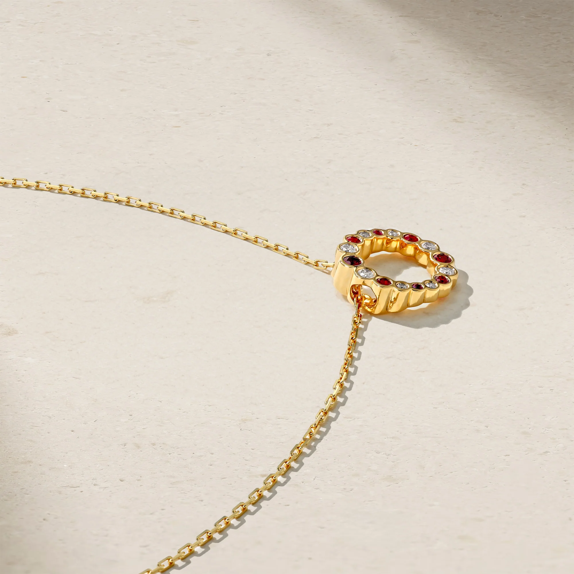 Bubbly Continuity Ruby and Diamond Pendant - Image 2