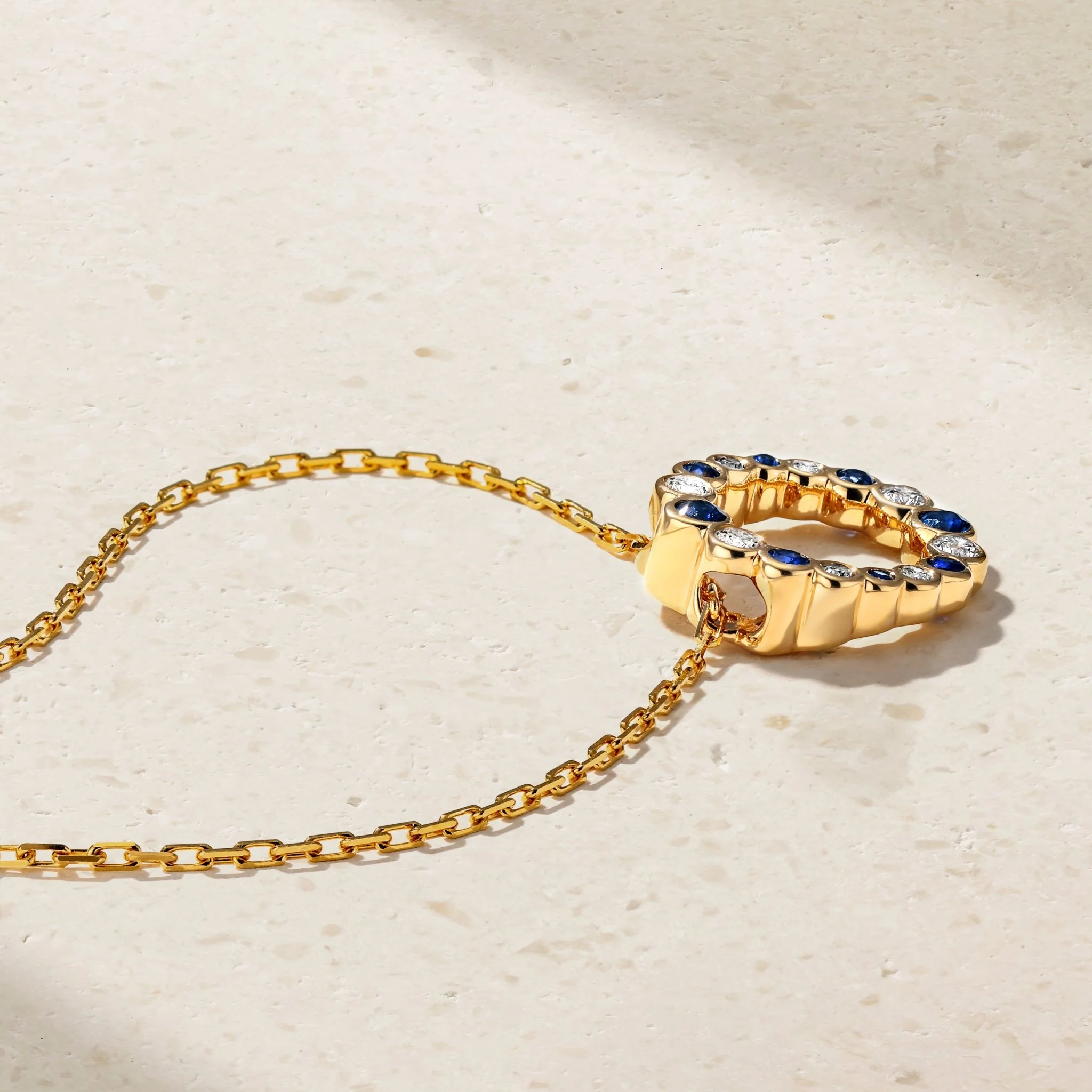 Bubbly Continuity Sapphire and Diamond Pendant - Image 3