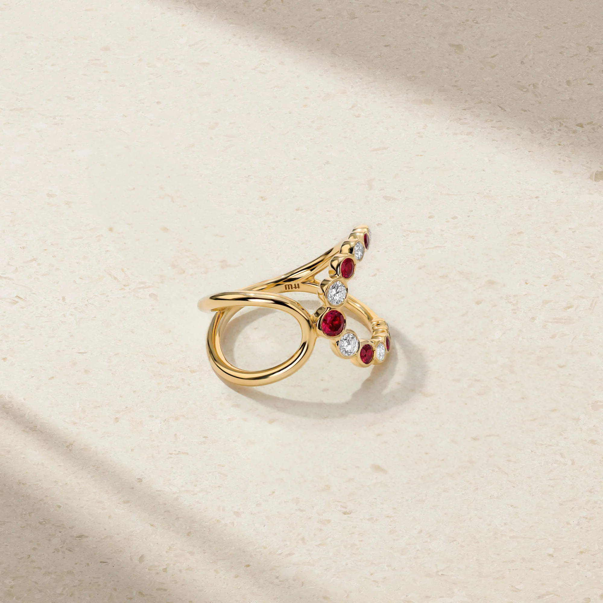 Bubbly Elegance Ruby and Diamond Ring - Image 2