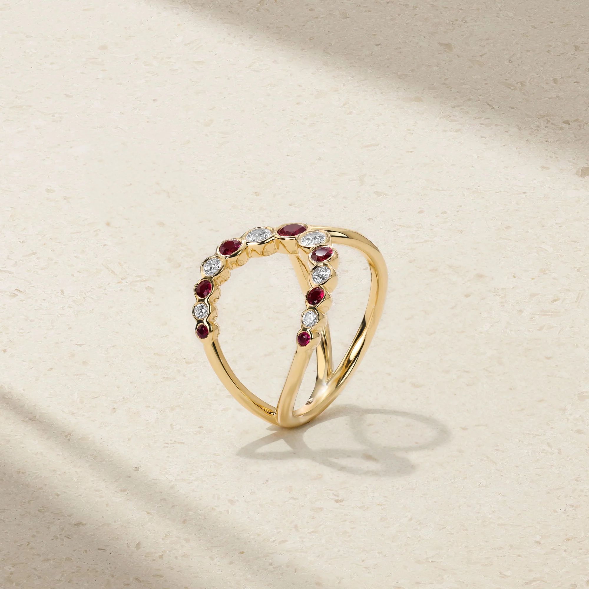 Bubbly Elegance Ruby and Diamond Ring - Image 3
