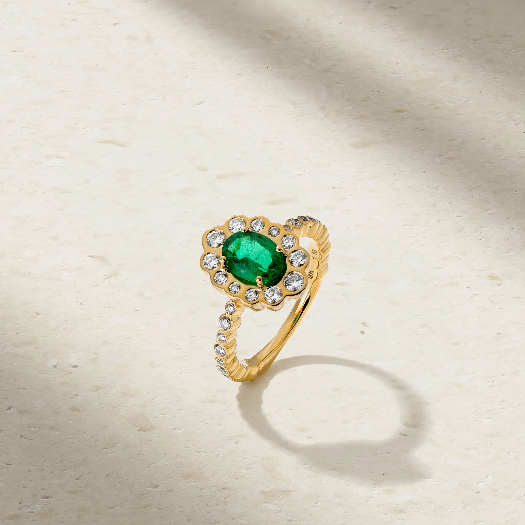 Bubbly Jubilee Emerald and Diamond Ring - Image 3
