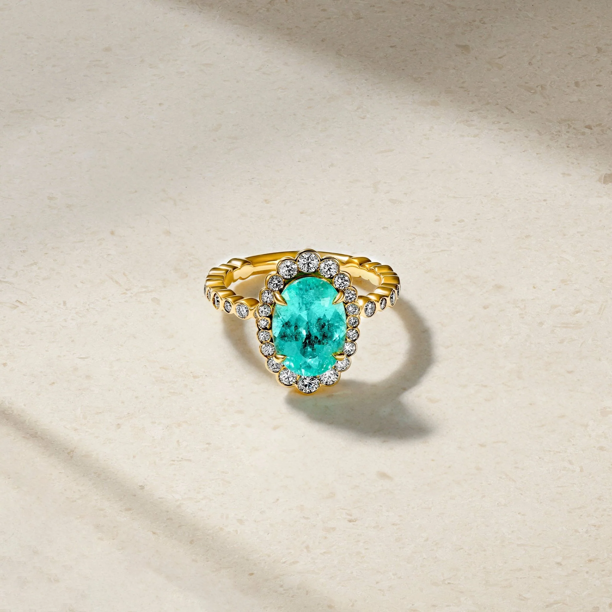 Bubbly One of a Kind Paraiba and Diamond Ring - Image 3