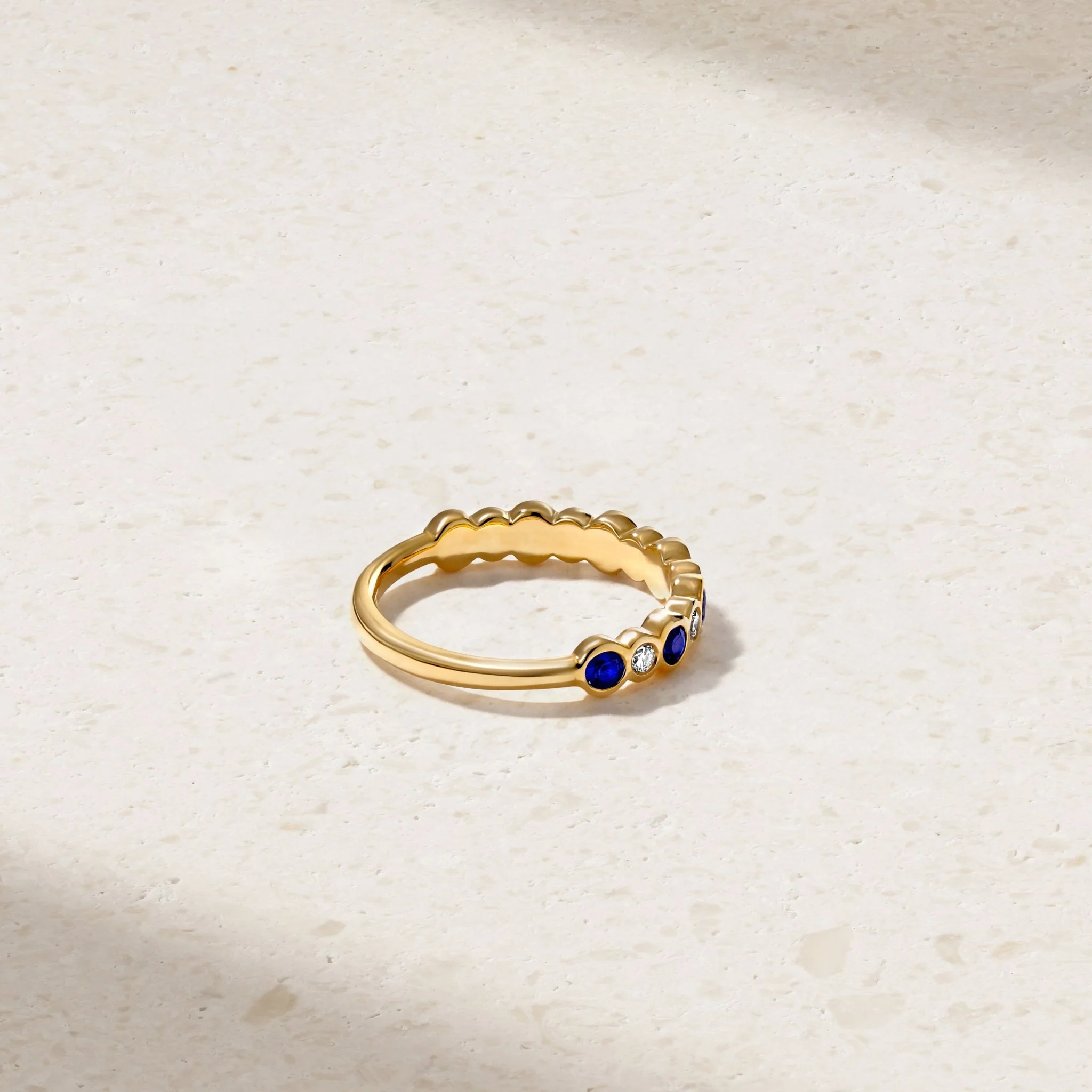 Bubbly Sapphire and Diamond Ring - Image 4