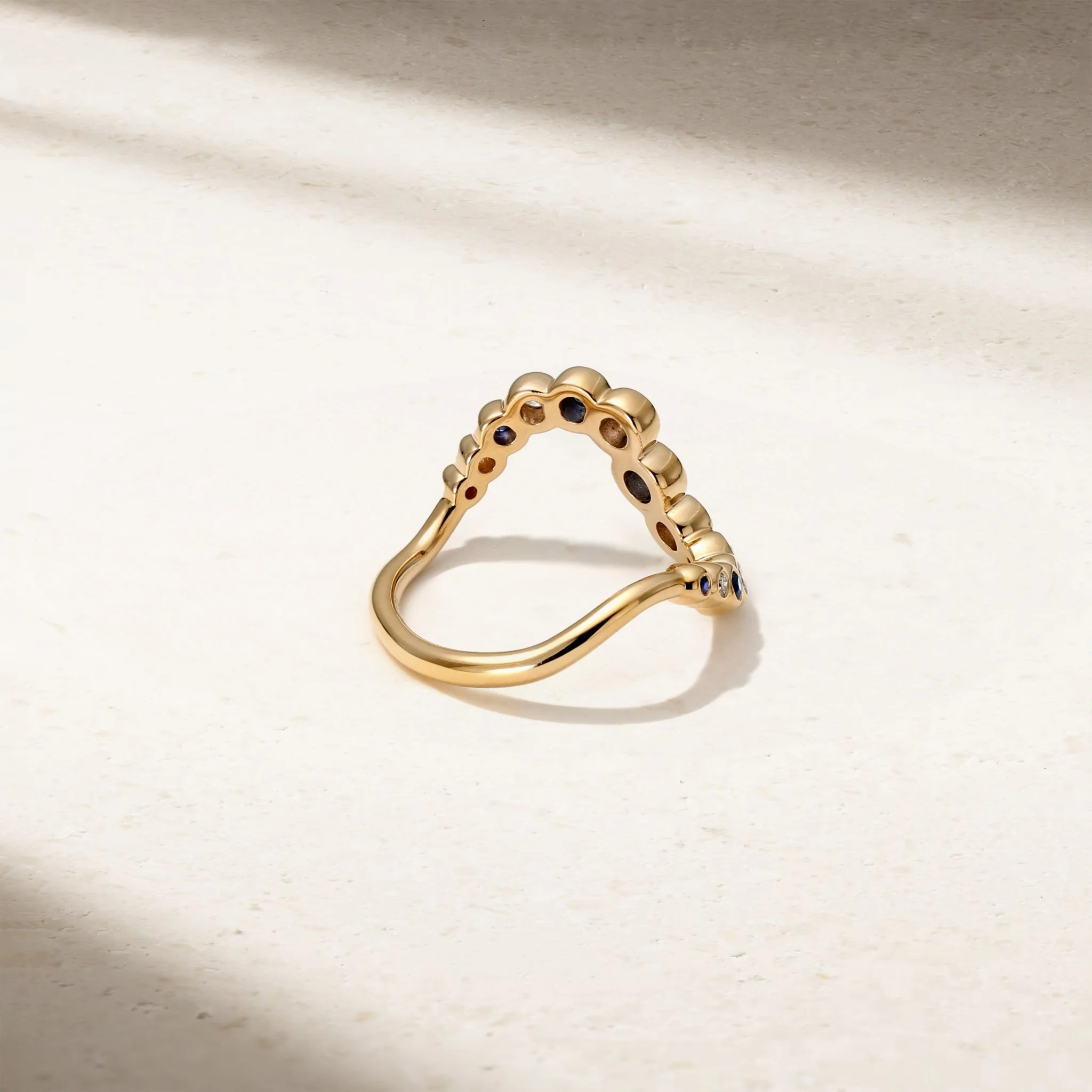 Bubbly Wave Sapphire and Diamond Ring - Image 4