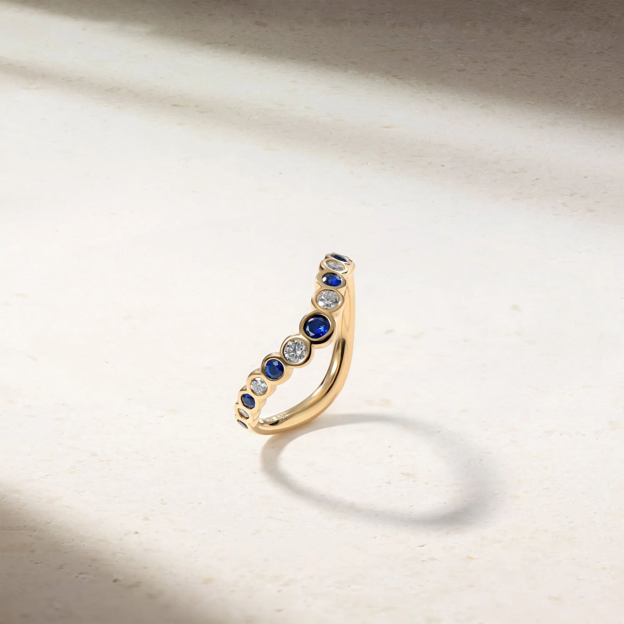 Bubbly Zenith Sapphire and Diamond Ring - Image 3