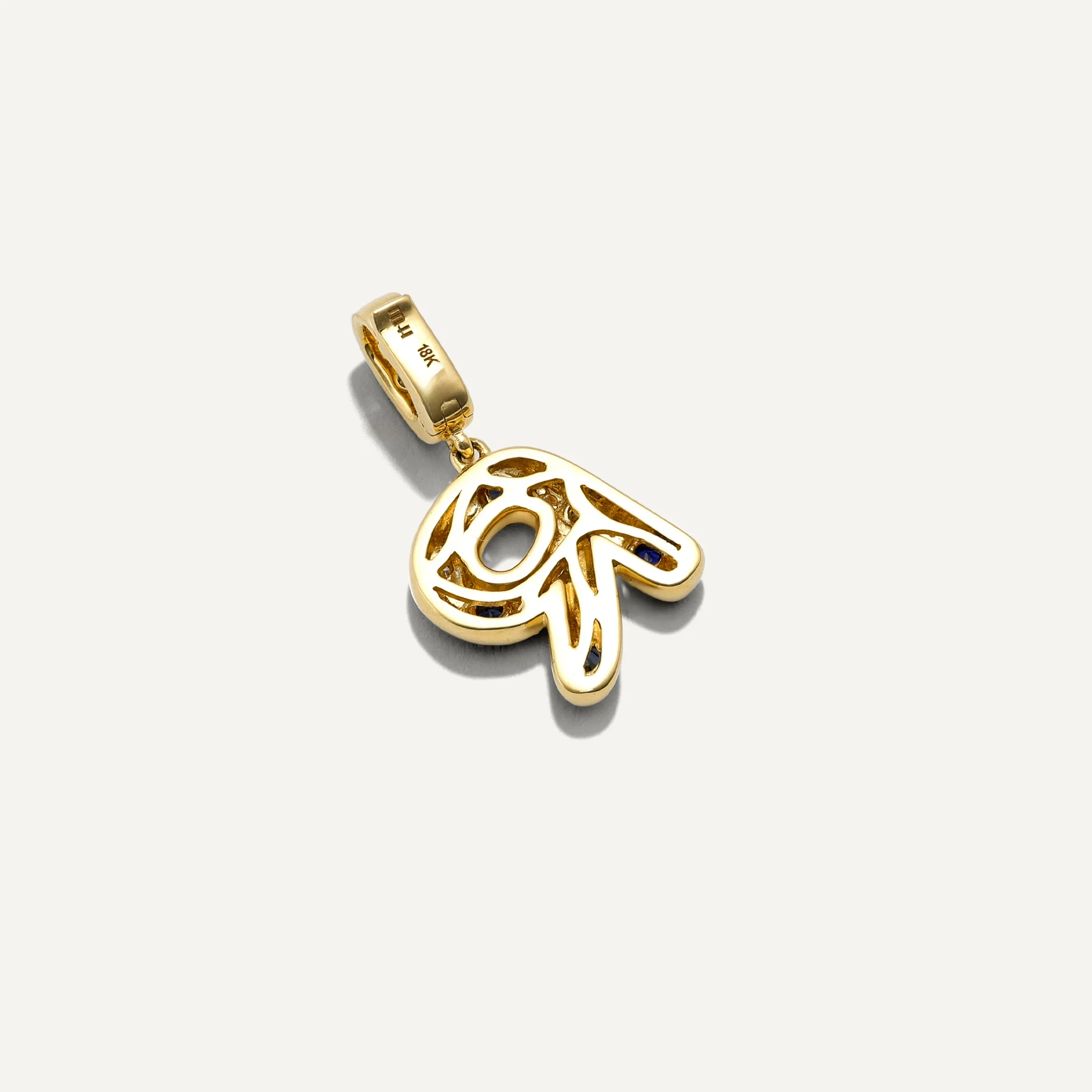 Burnished Mini Letter "R" Clip-On Charm - Image 2