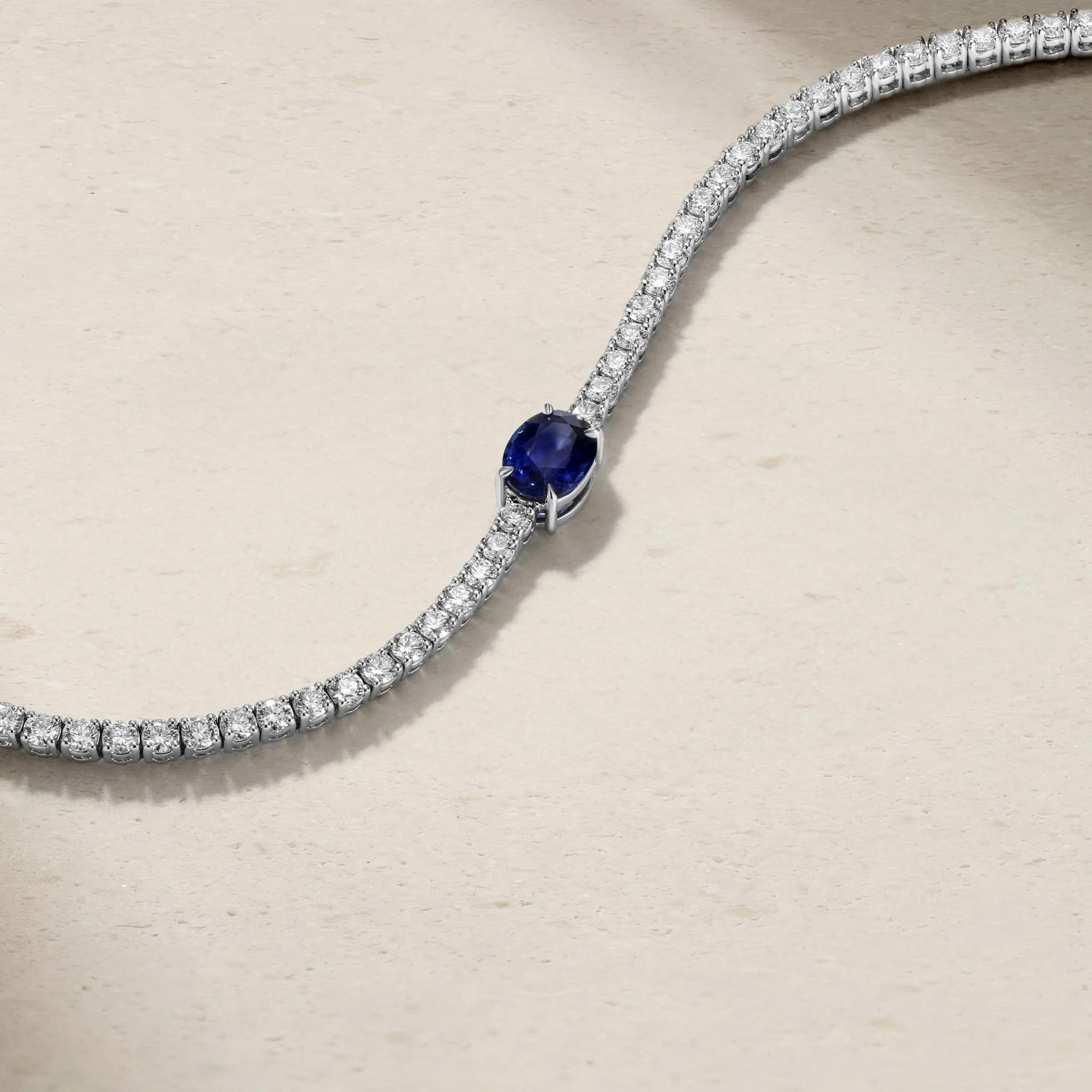 Celeste Sapphire and Diamond Tennis Bracelet - Image 3