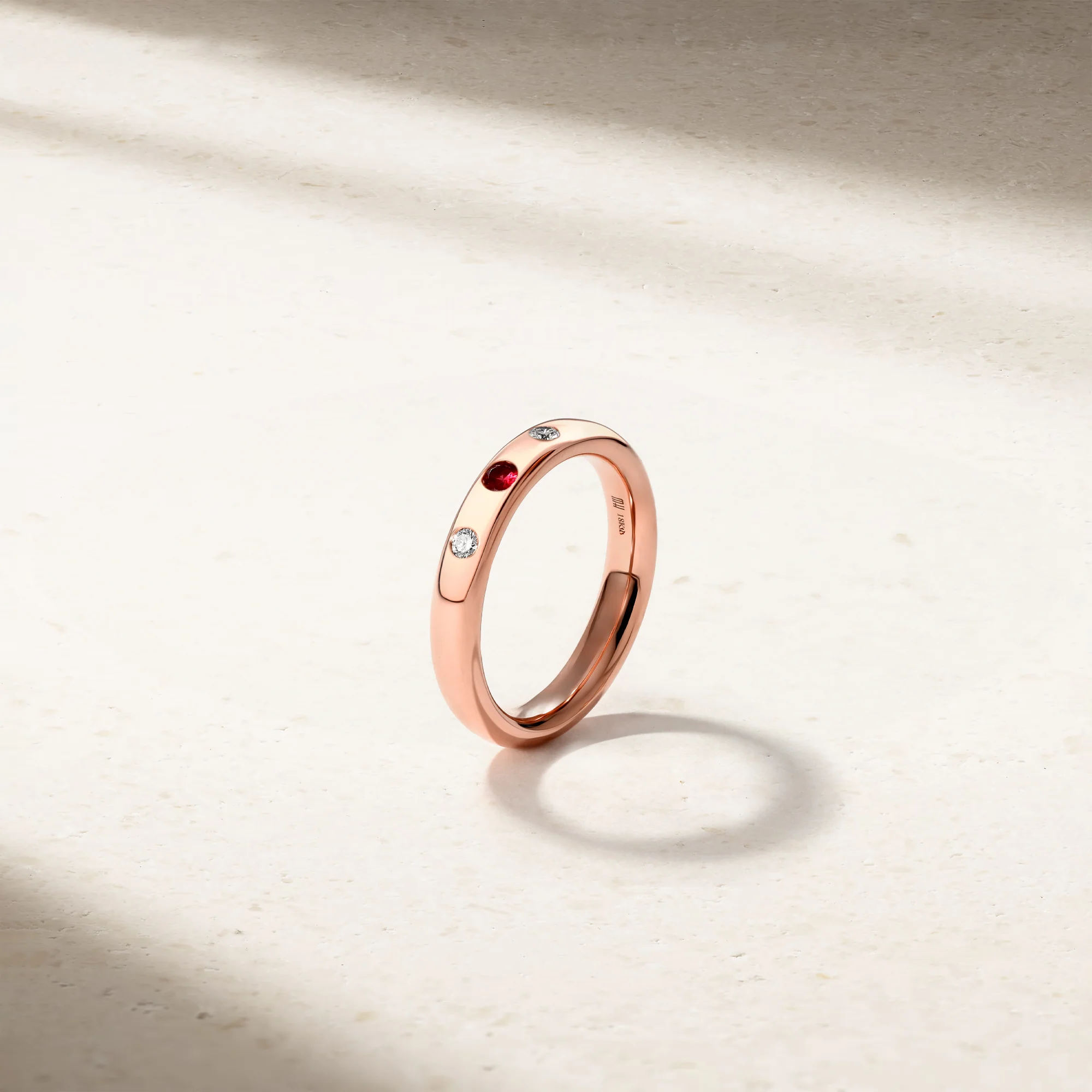 Classic Burnish Ruby and Diamond Band - Image 3
