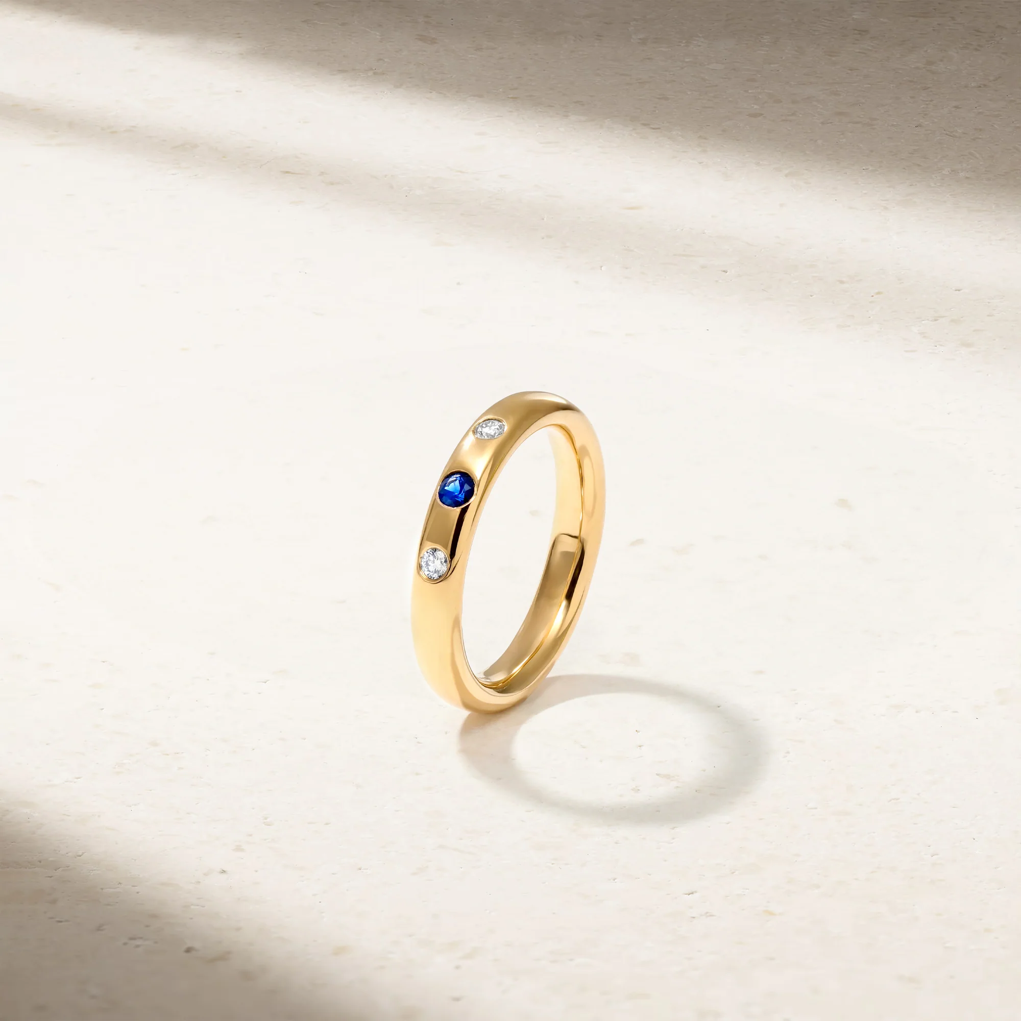 Classic Burnish Sapphire and Diamond Band - Image 3
