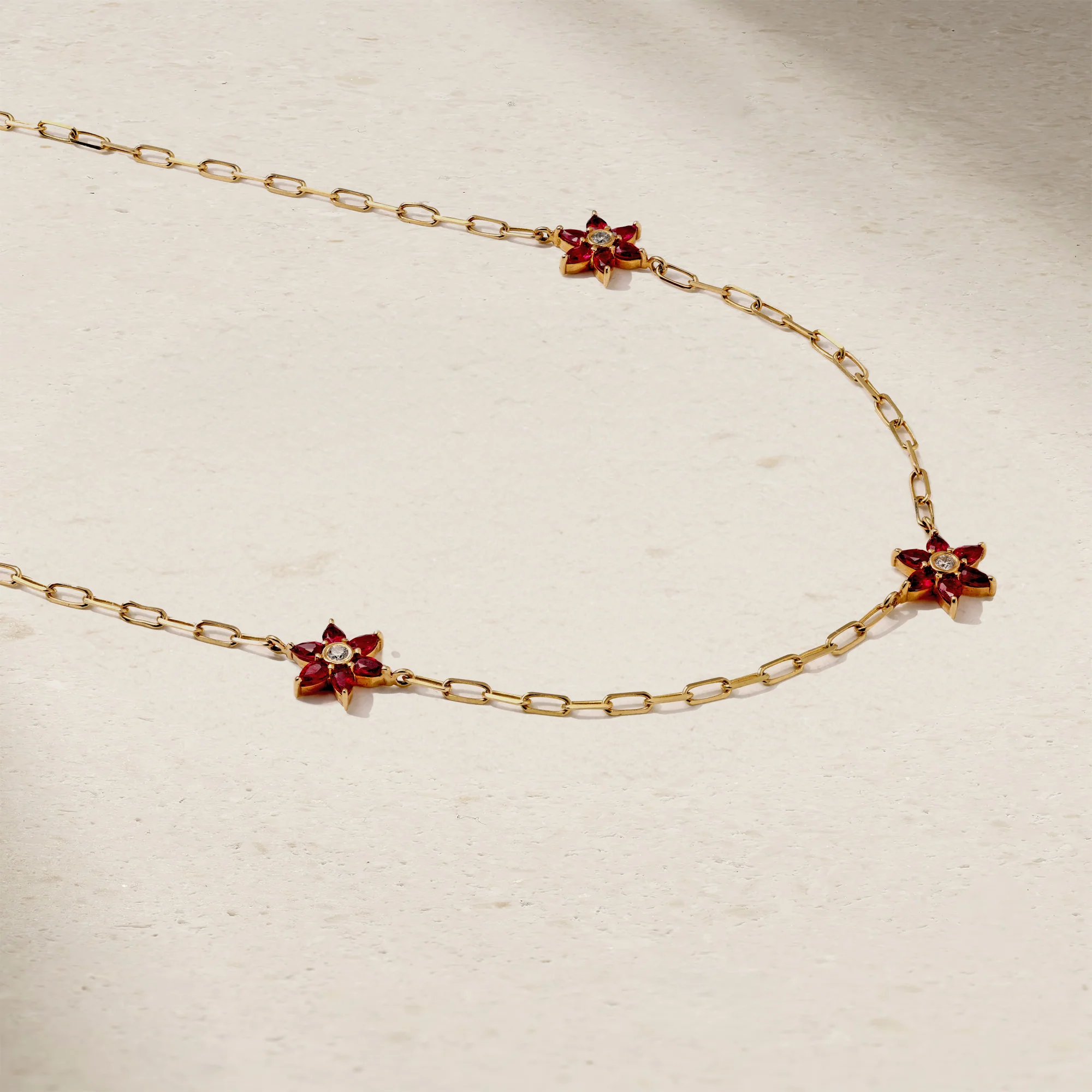 Daffodil Garden Ruby and Diamond Station Necklace - Image 3
