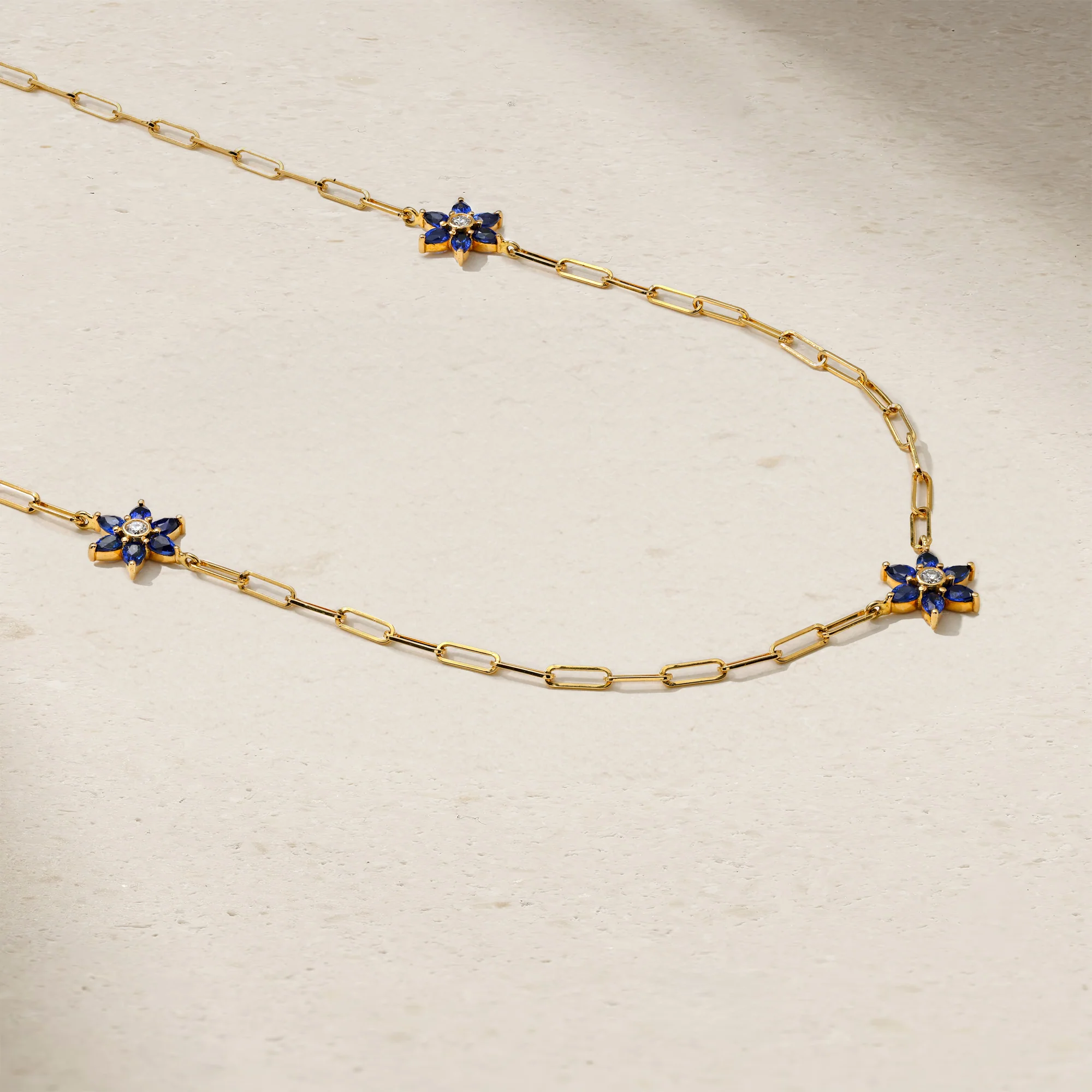 Daffodil Garden Sapphire and Diamond Station Necklace - Image 2