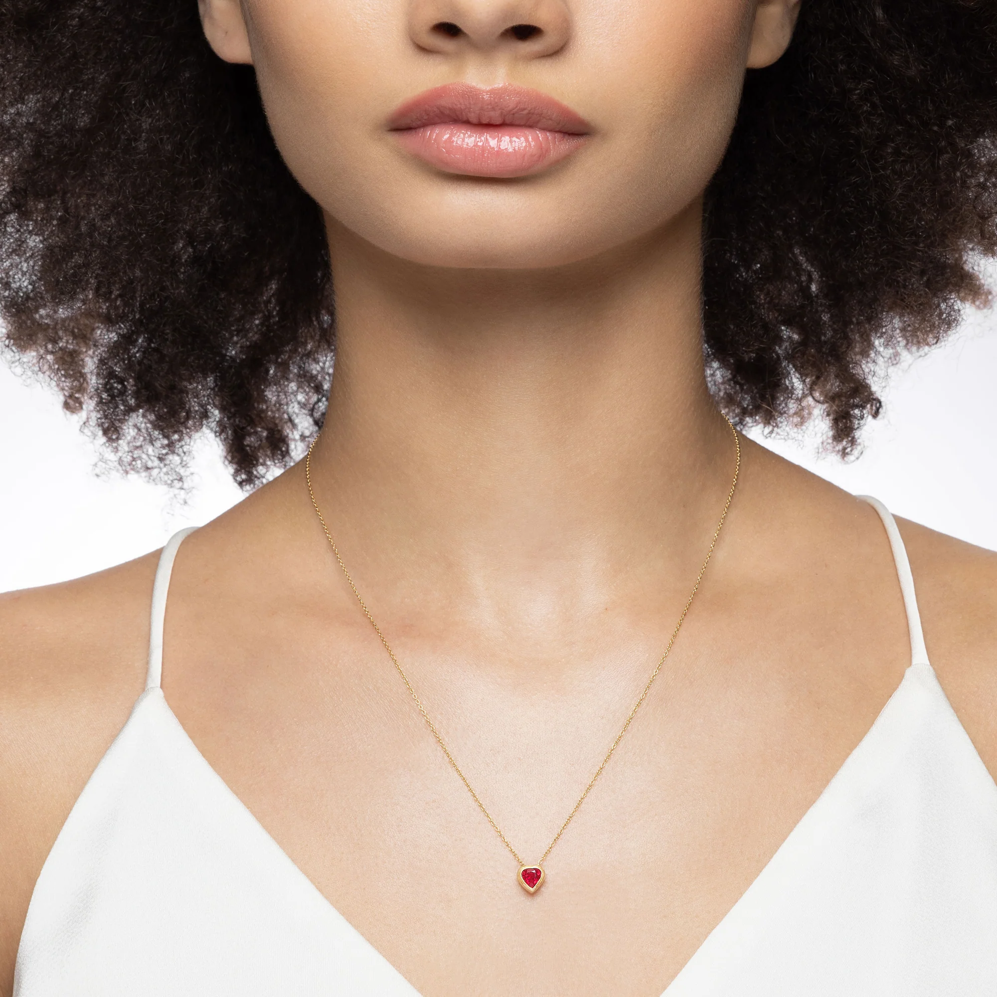 Dilara Bezel Set Ruby Pendant - Image 2