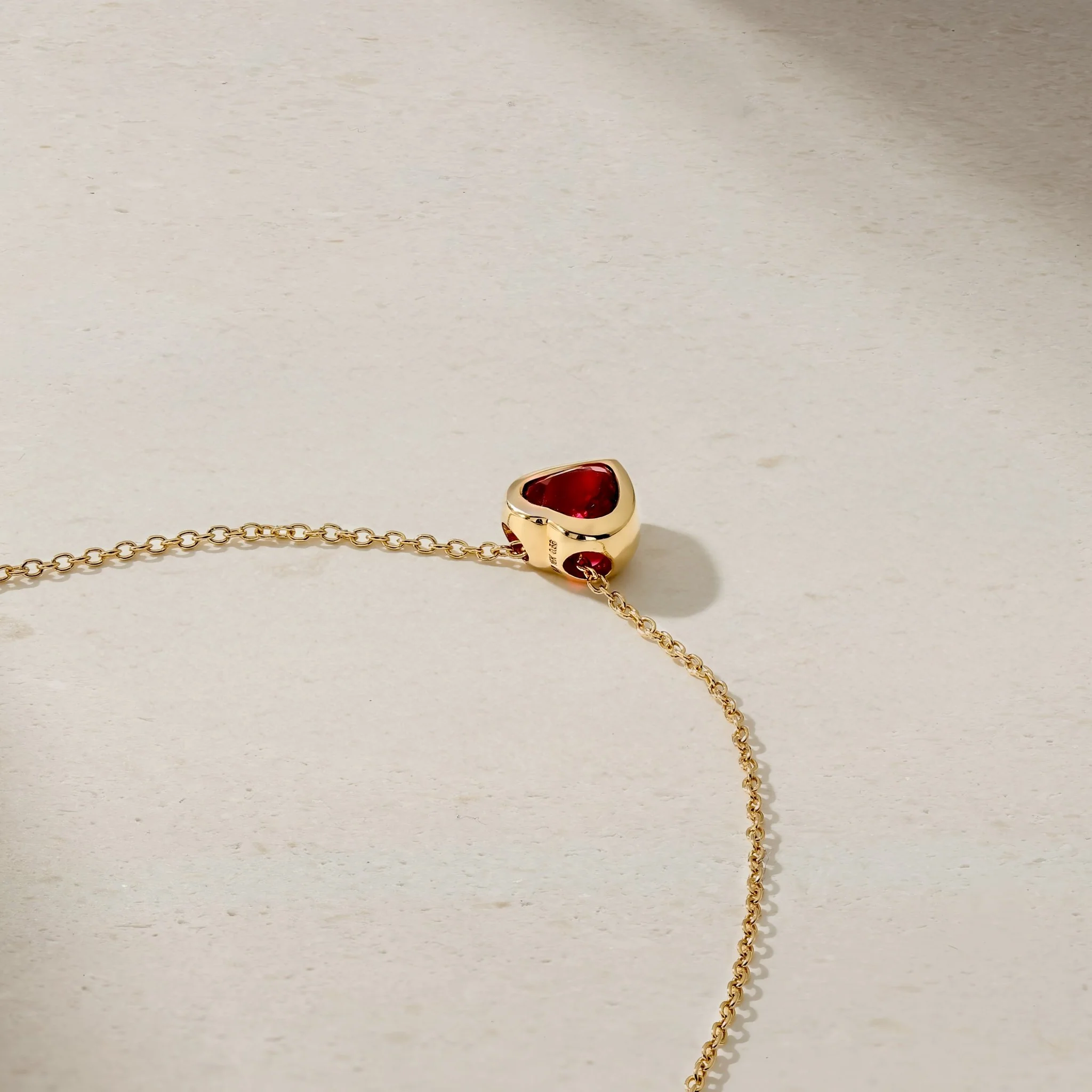 Dilara Bezel Set Ruby Pendant - Image 3