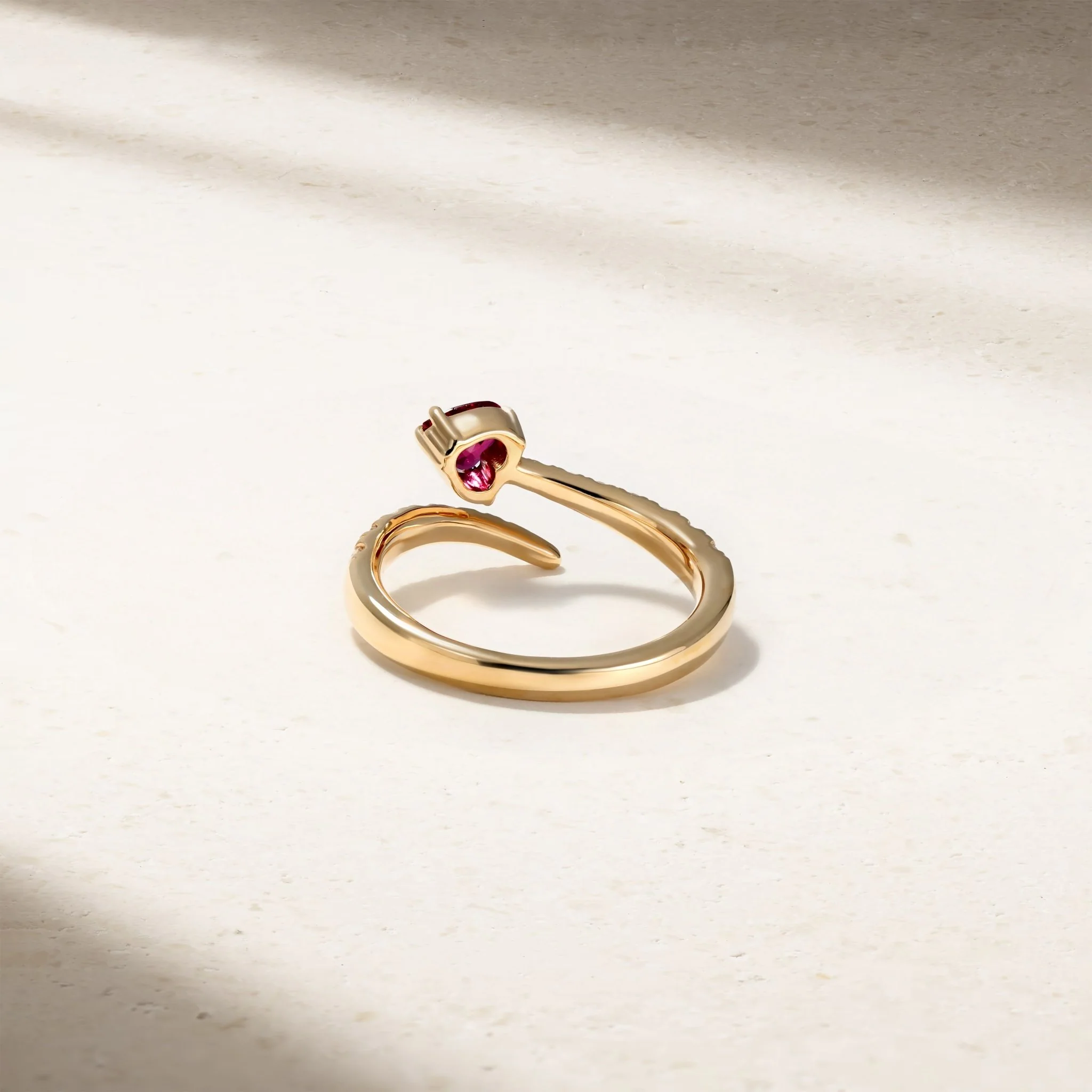 Dilara Ruby and Diamond Coil Ring - Image 4