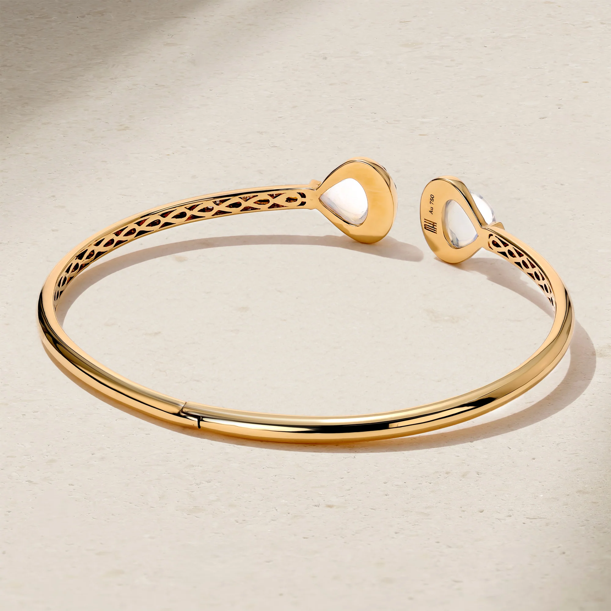 Double Gumdrop Moonstone Bangle - Image 2