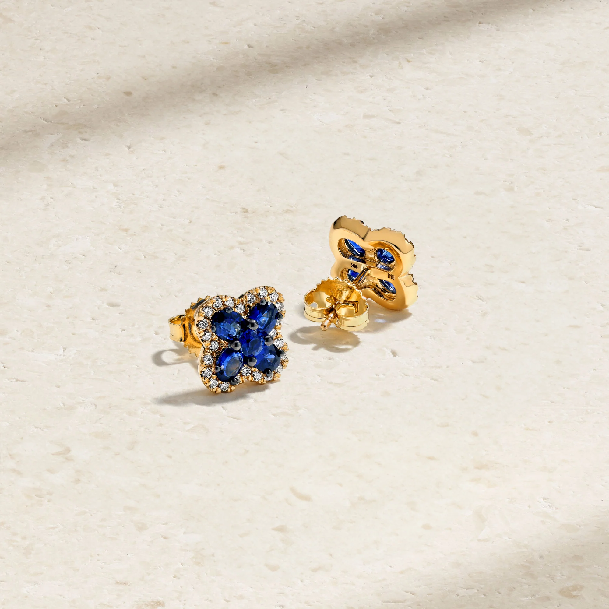 Felicity Sapphire and Diamond Stud Earrings - Image 3