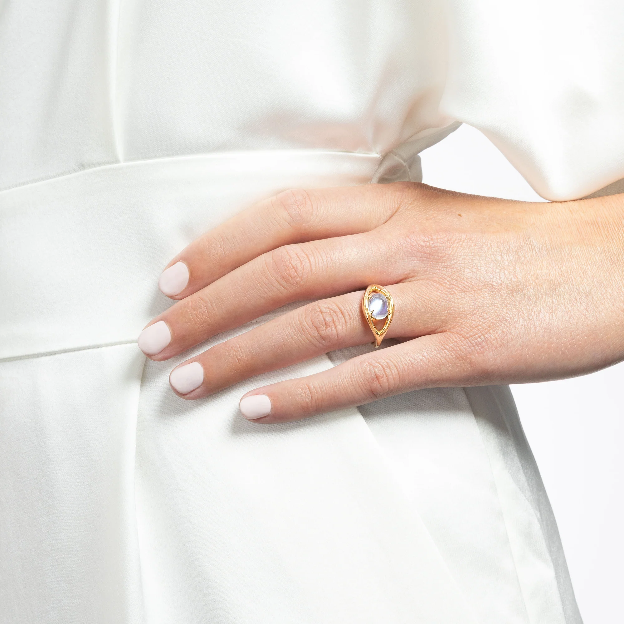 Fluid Evil Eye Moonstone Ring - Image 2
