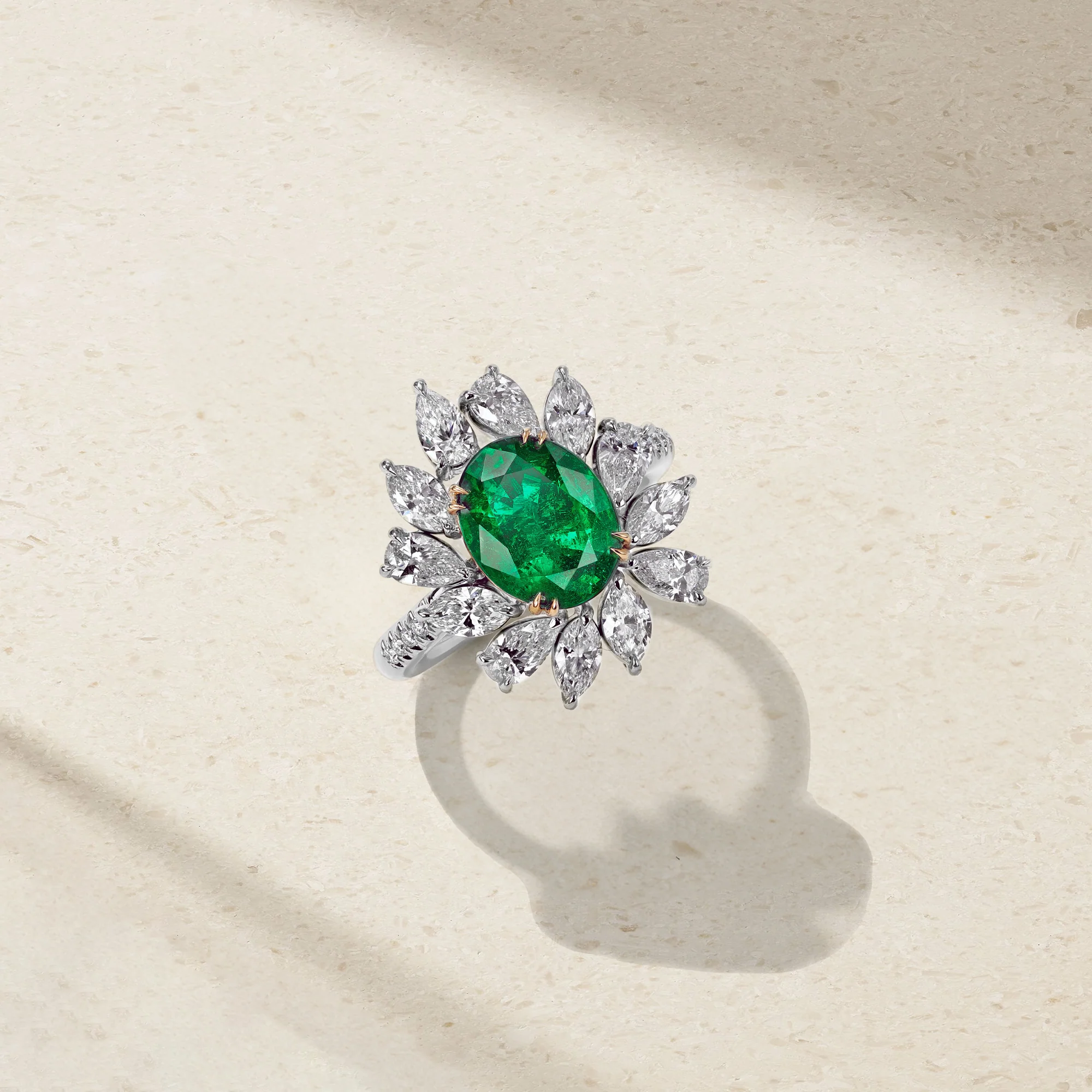 Grand Dahlia Emerald Ring - Image 2