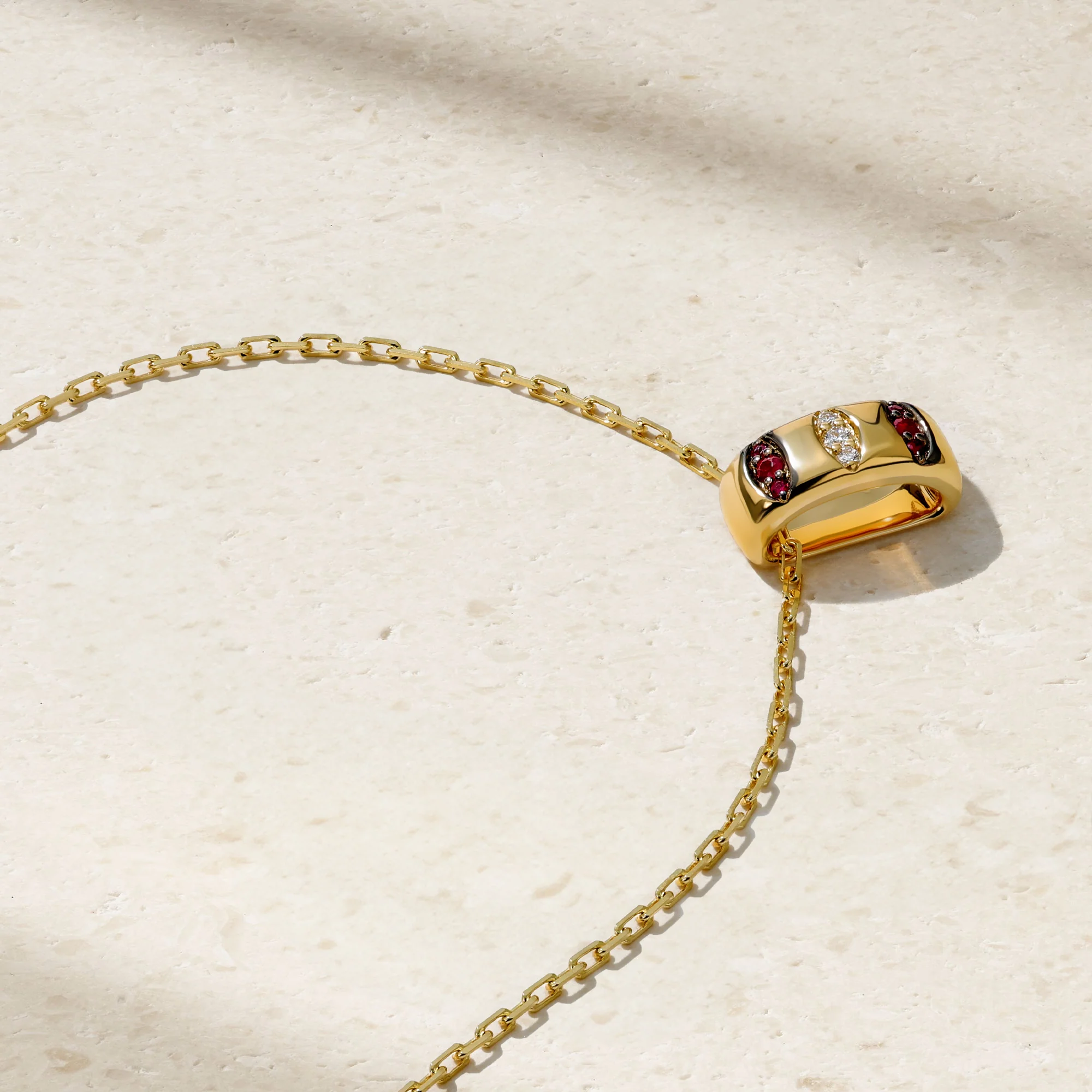 Guardian Pavé Ruby Barrel Pendant - Image 2