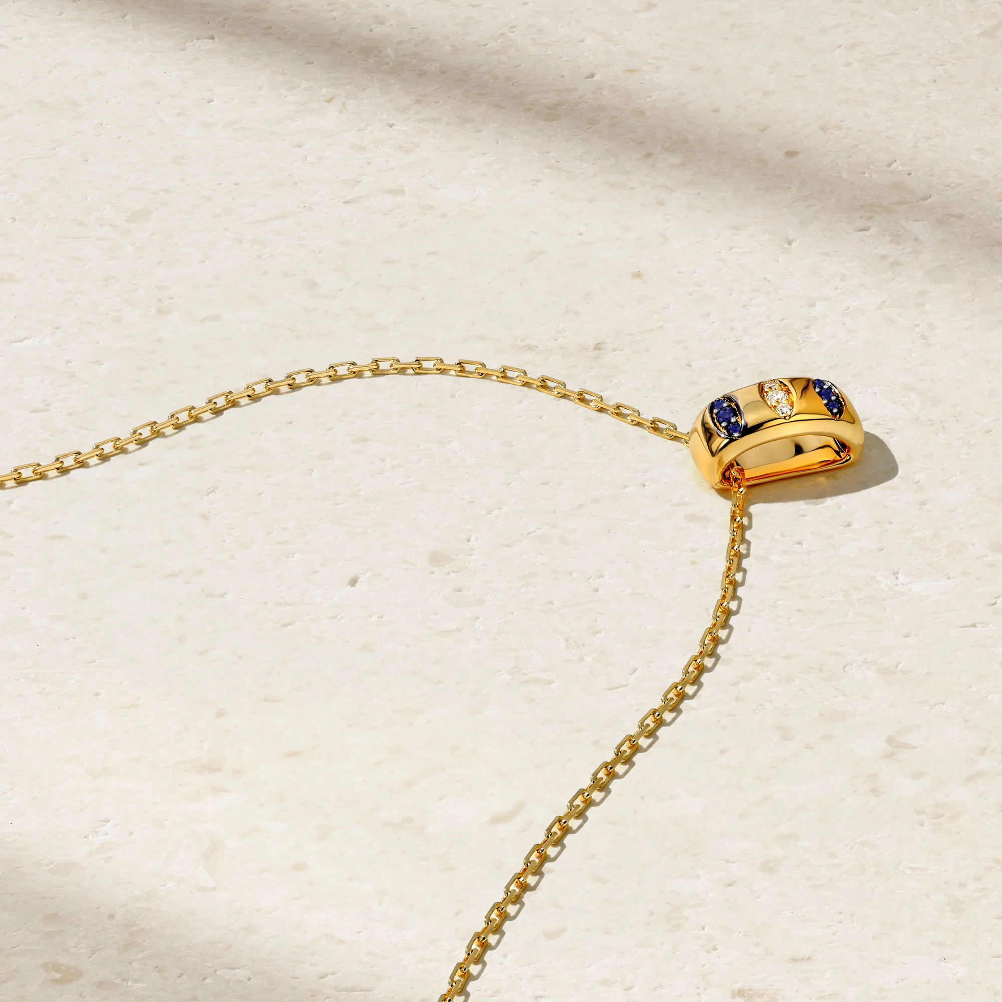 Guardian Pavé Sapphire Barrel Pendant - Image 2