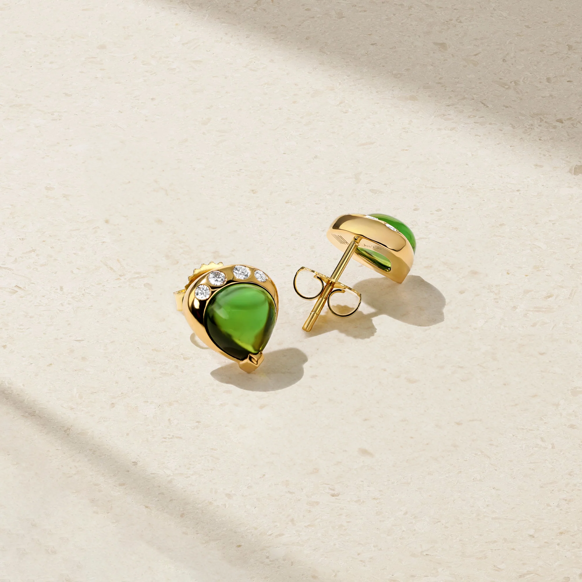 Gumdrop Green Tourmaline Stud Earrings - Image 2