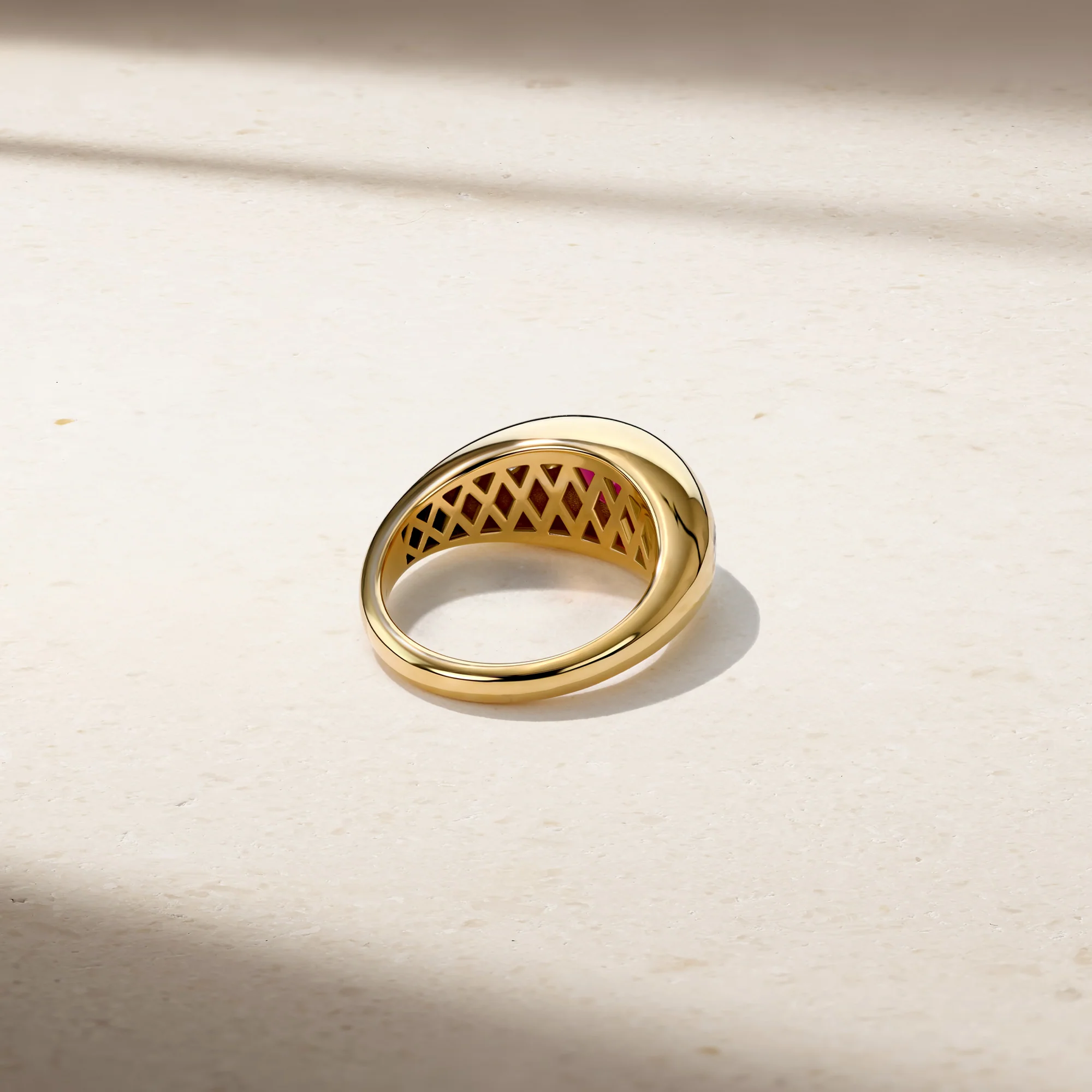 Gypsy Oval Ruby and Diamond Ring - Image 4
