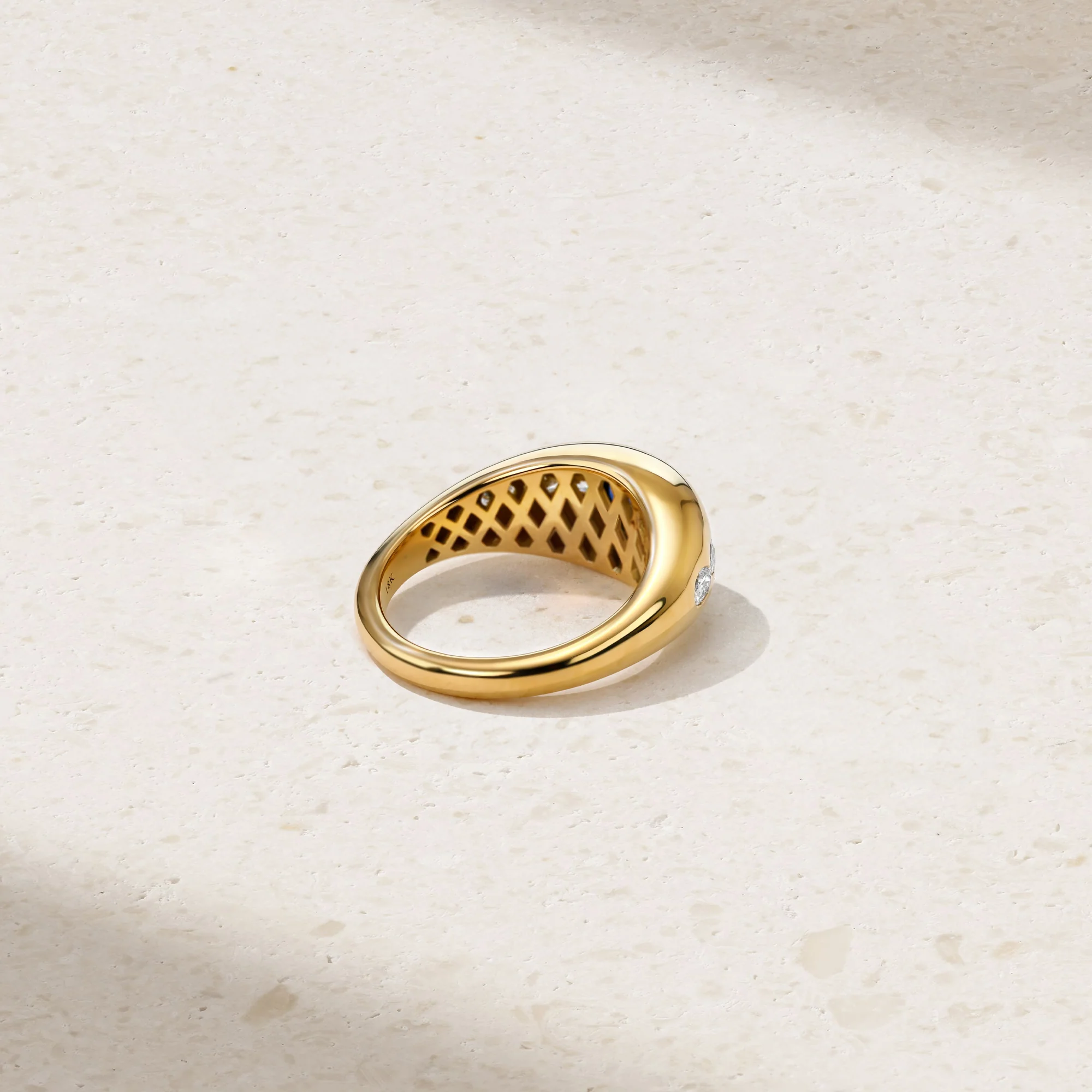 Gypsy Oval Sapphire and Diamond Ring - Image 3