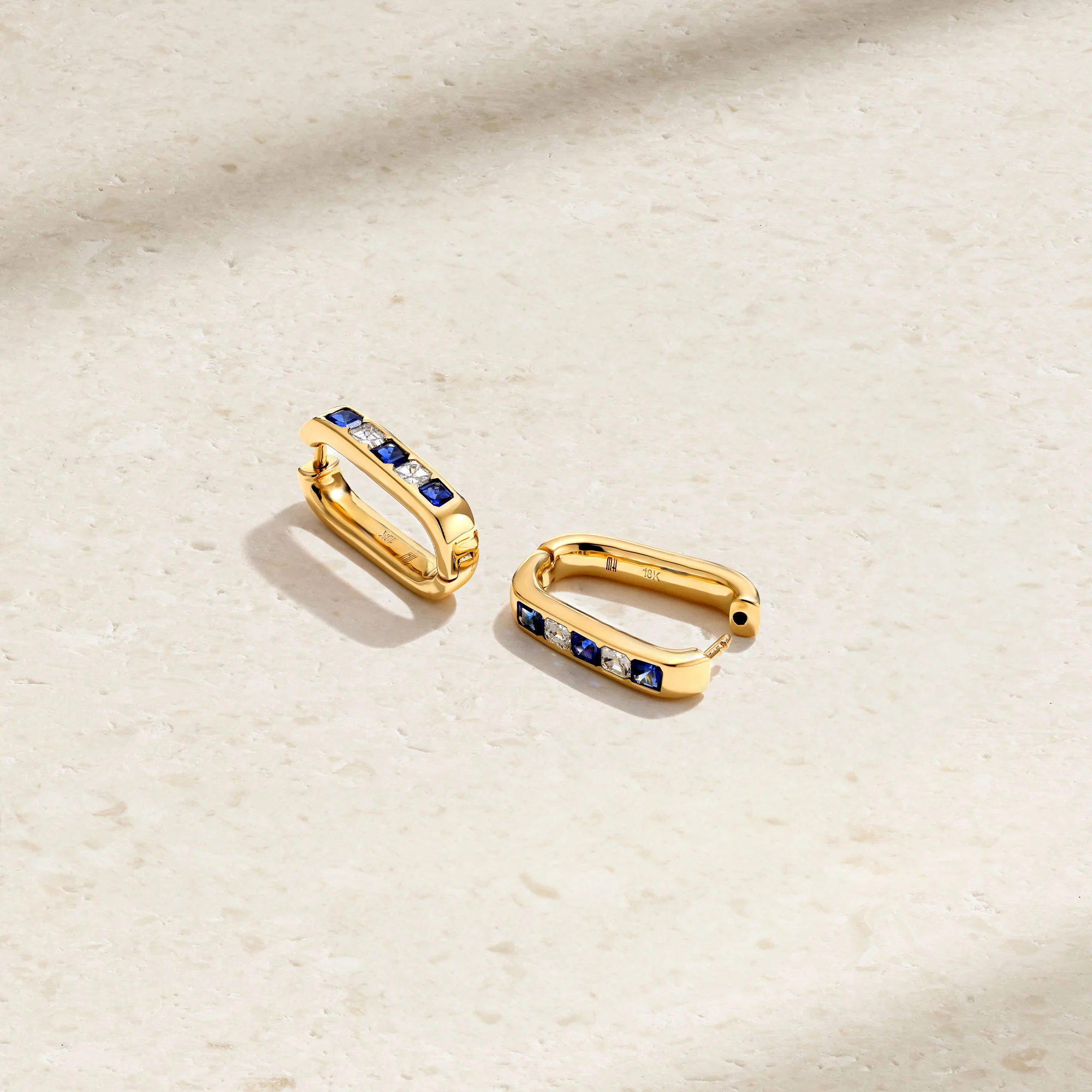 Gypsy Sapphire and Diamond Paperclip Earrings - Image 3