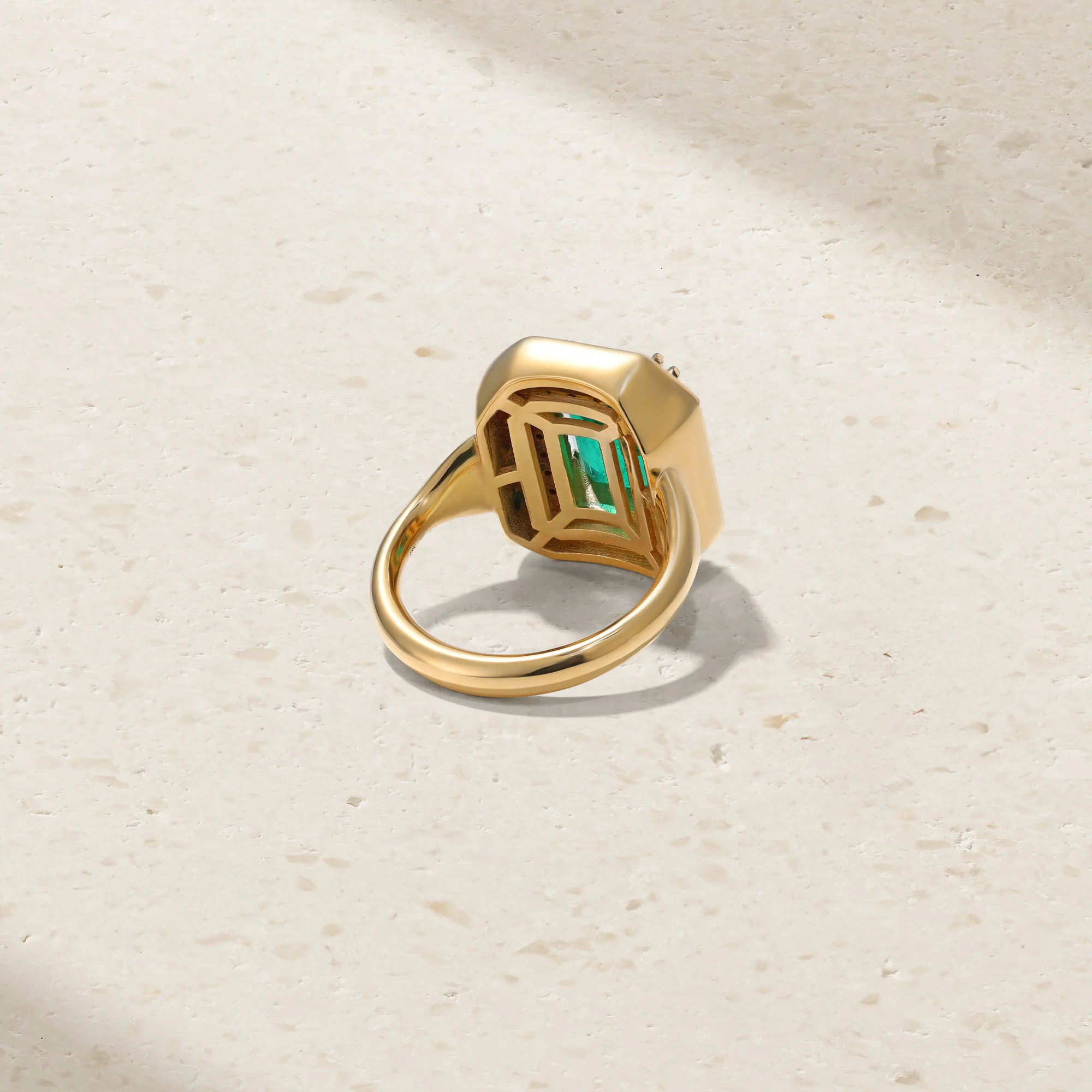 Heirloomed Grand Octagonal Emerald Ring - Image 3