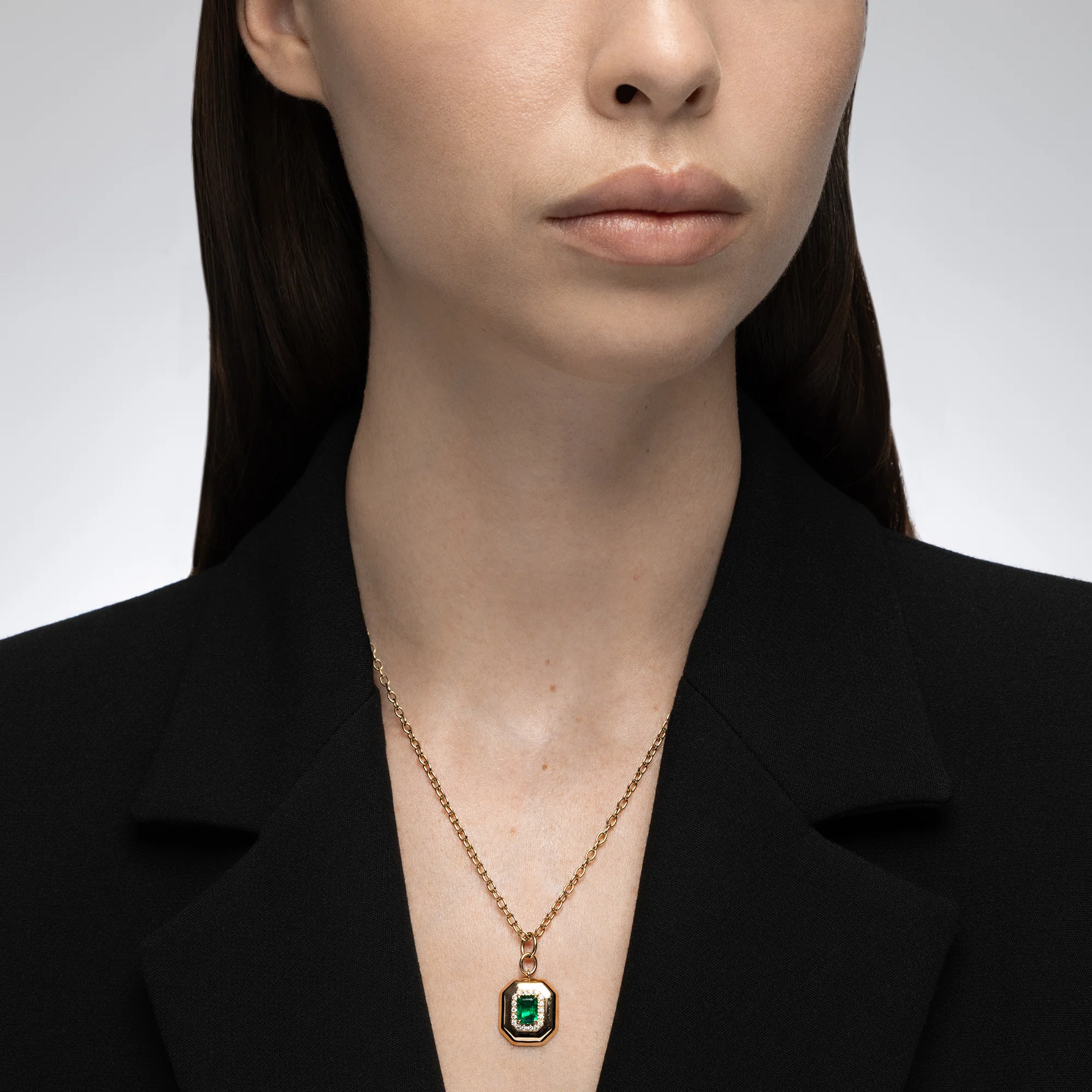 Heirloomed Octagonal Emerald Pendant - Image 2