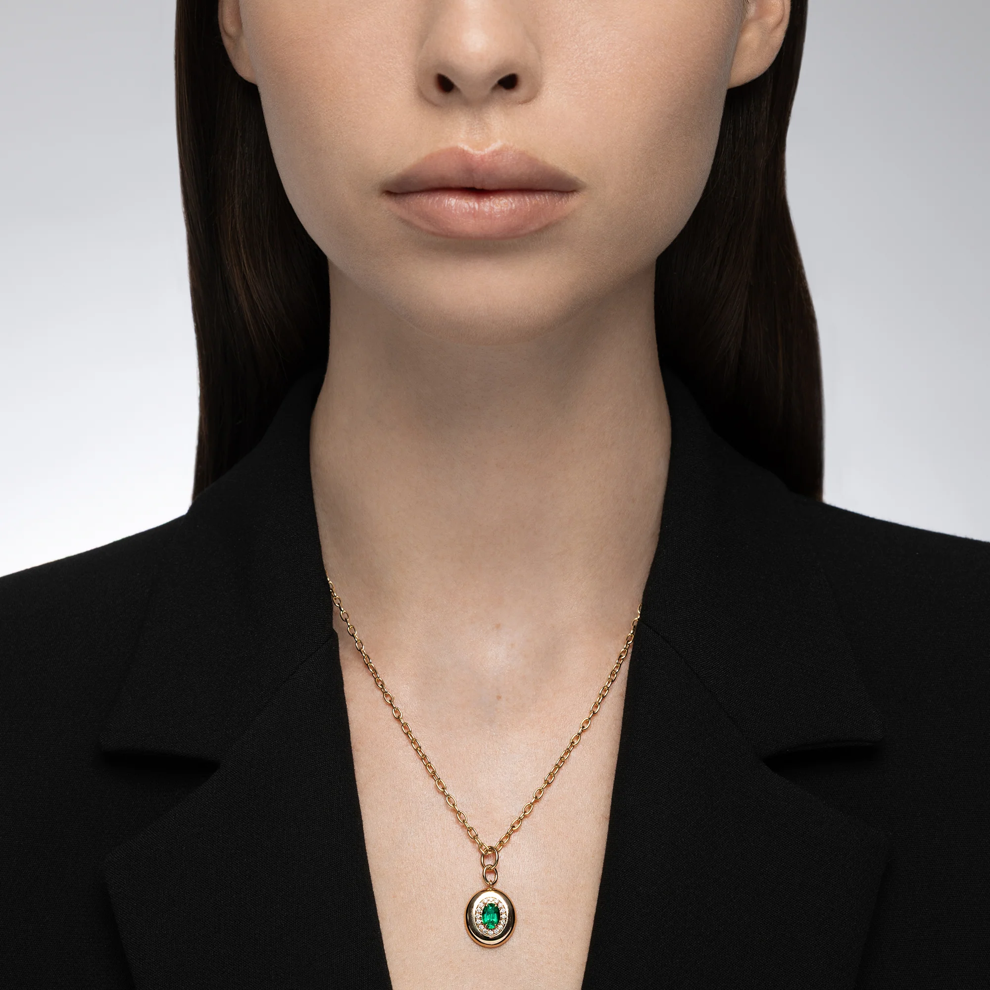 Heirloomed Oval Emerald Pendant - Image 2