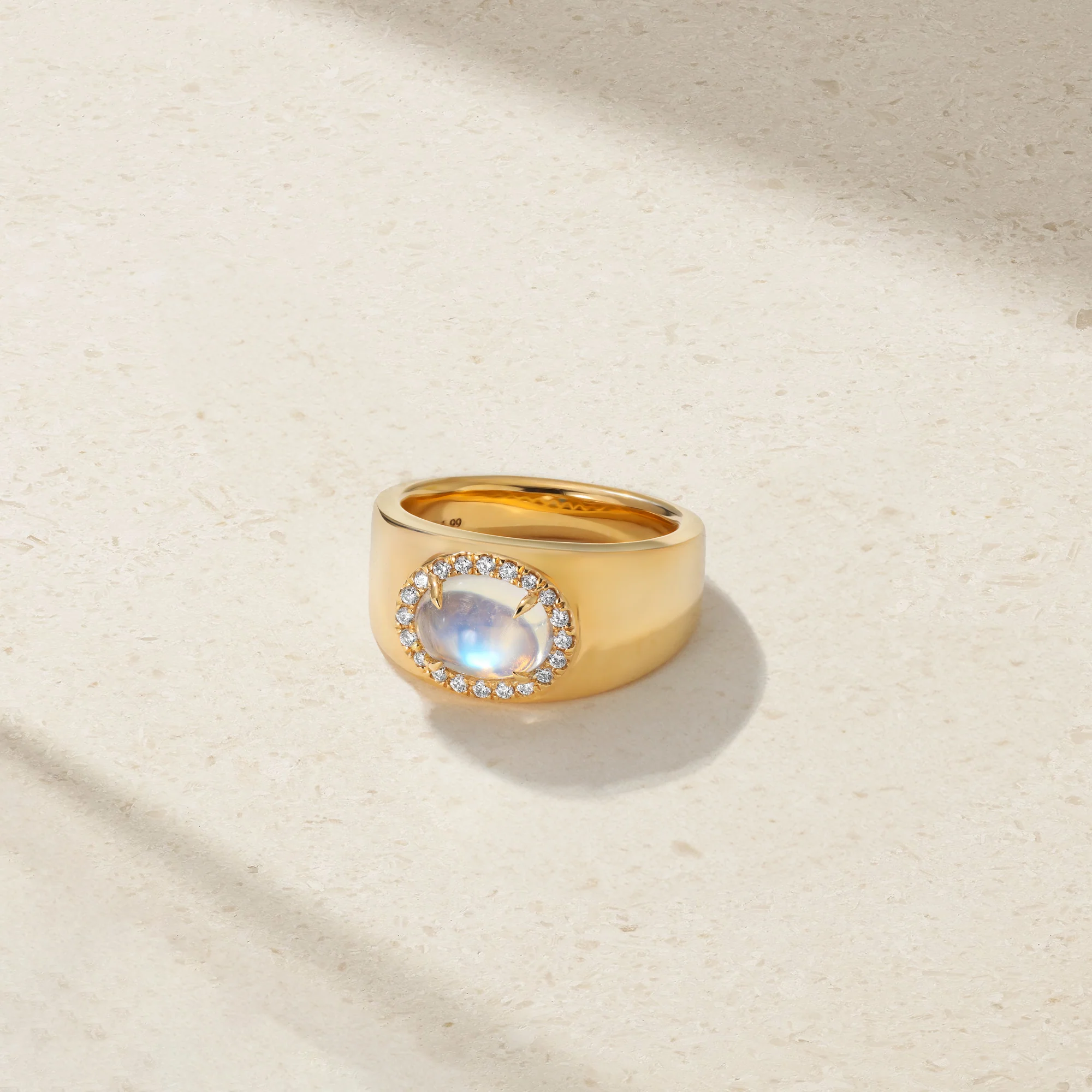 Heirloomed Oval Moonstone Cigar Band - Image 3
