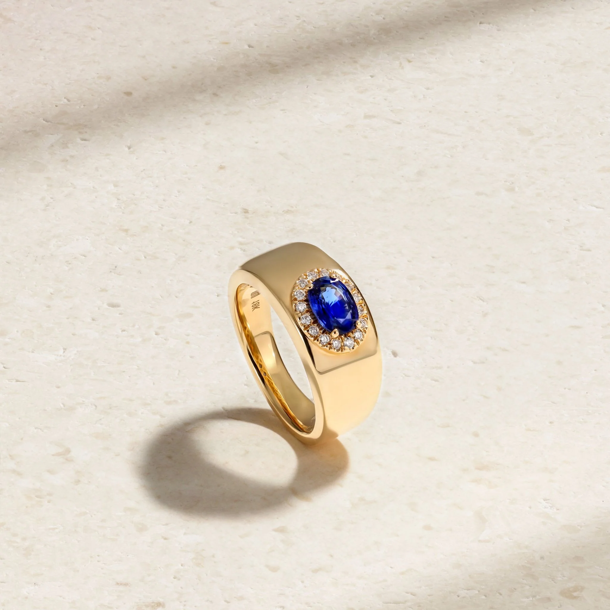 Heirloomed Oval Sapphire Cigar Band - Image 3
