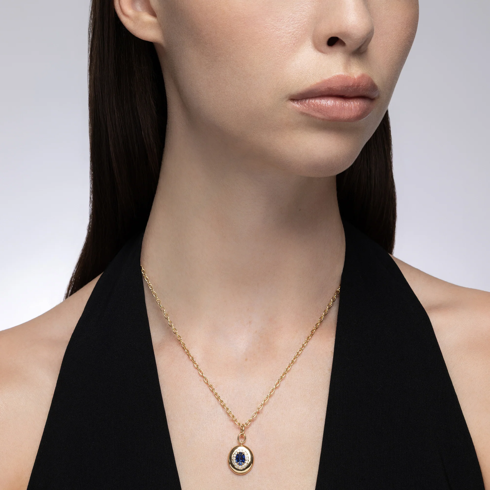 Heirloomed Oval Sapphire Pendant - Image 2