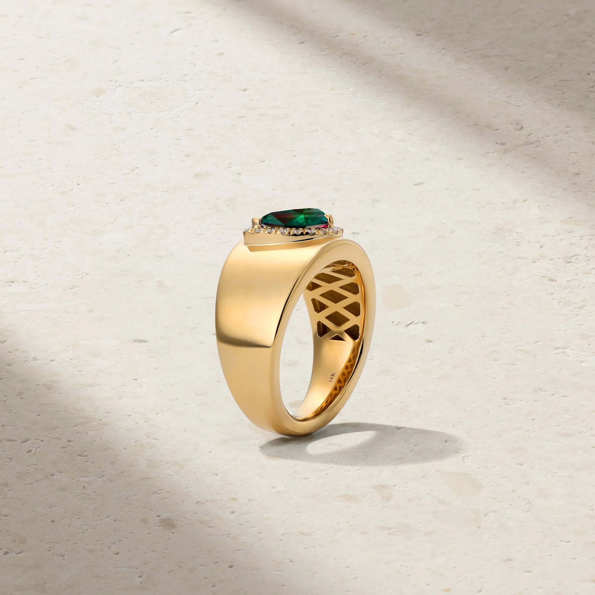 Heirloomed Pear Alexandrite Cigar Band - Image 2