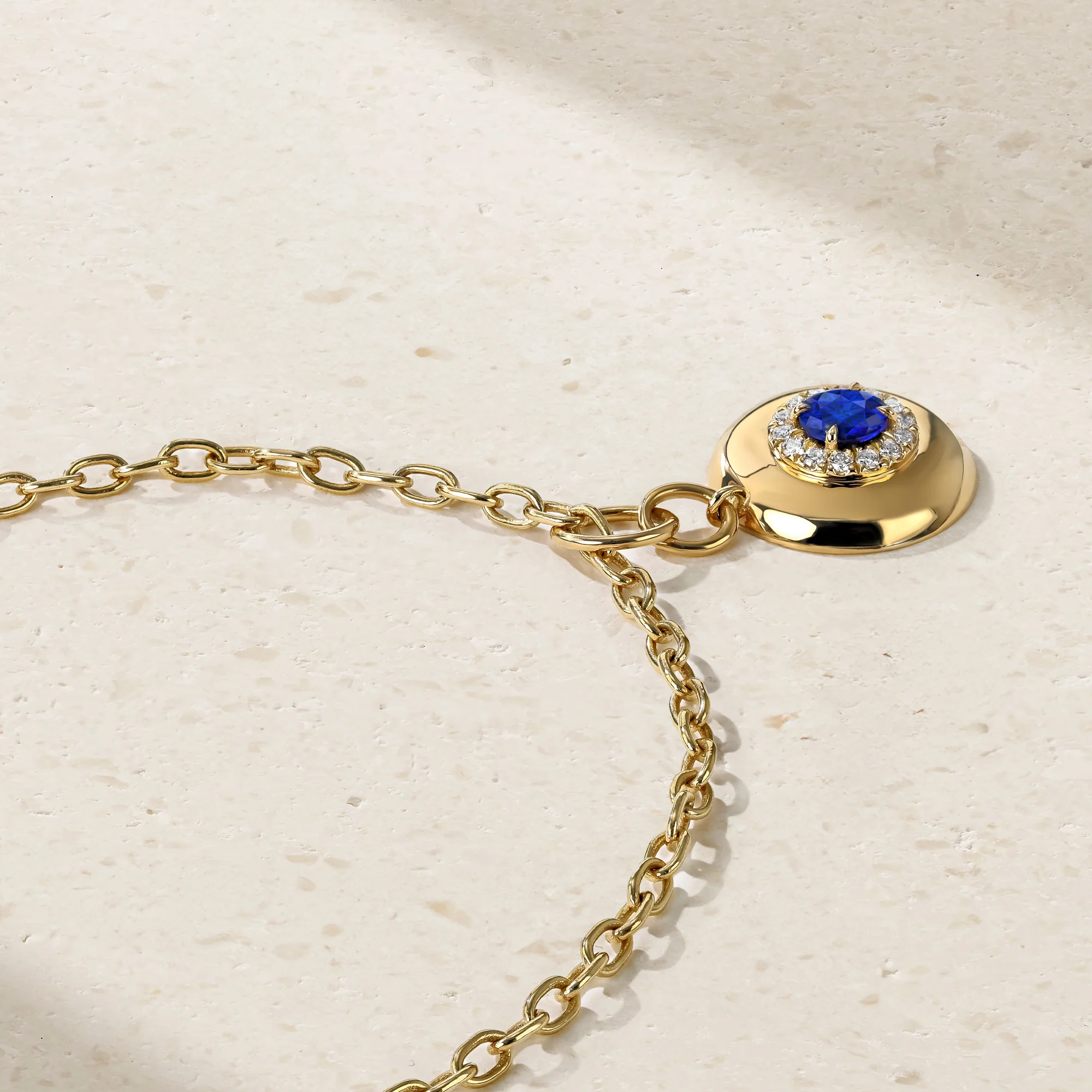 Heirloomed Round Sapphire Pendant - Image 3