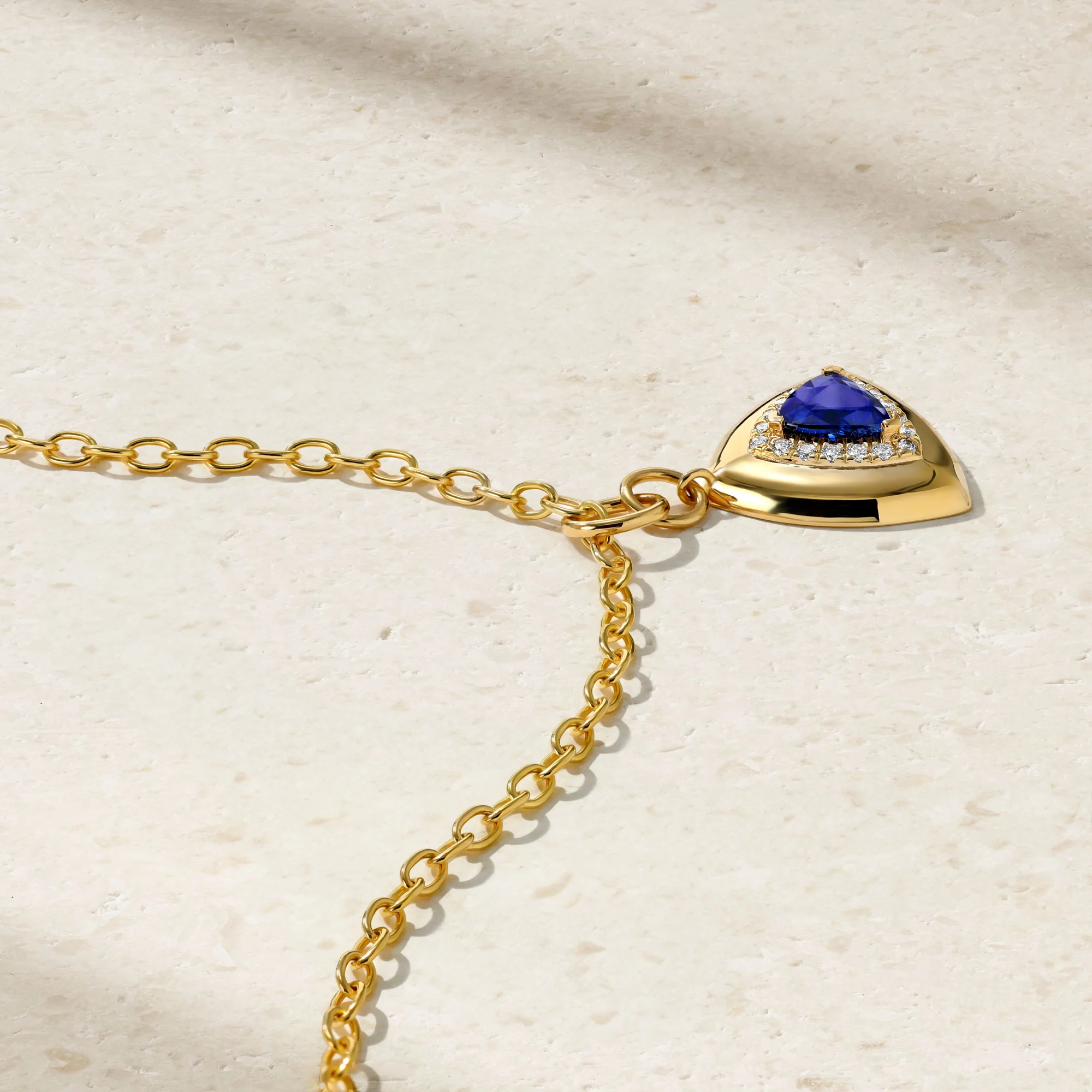 Heirloomed Trillion Sapphire Pendant - Image 2