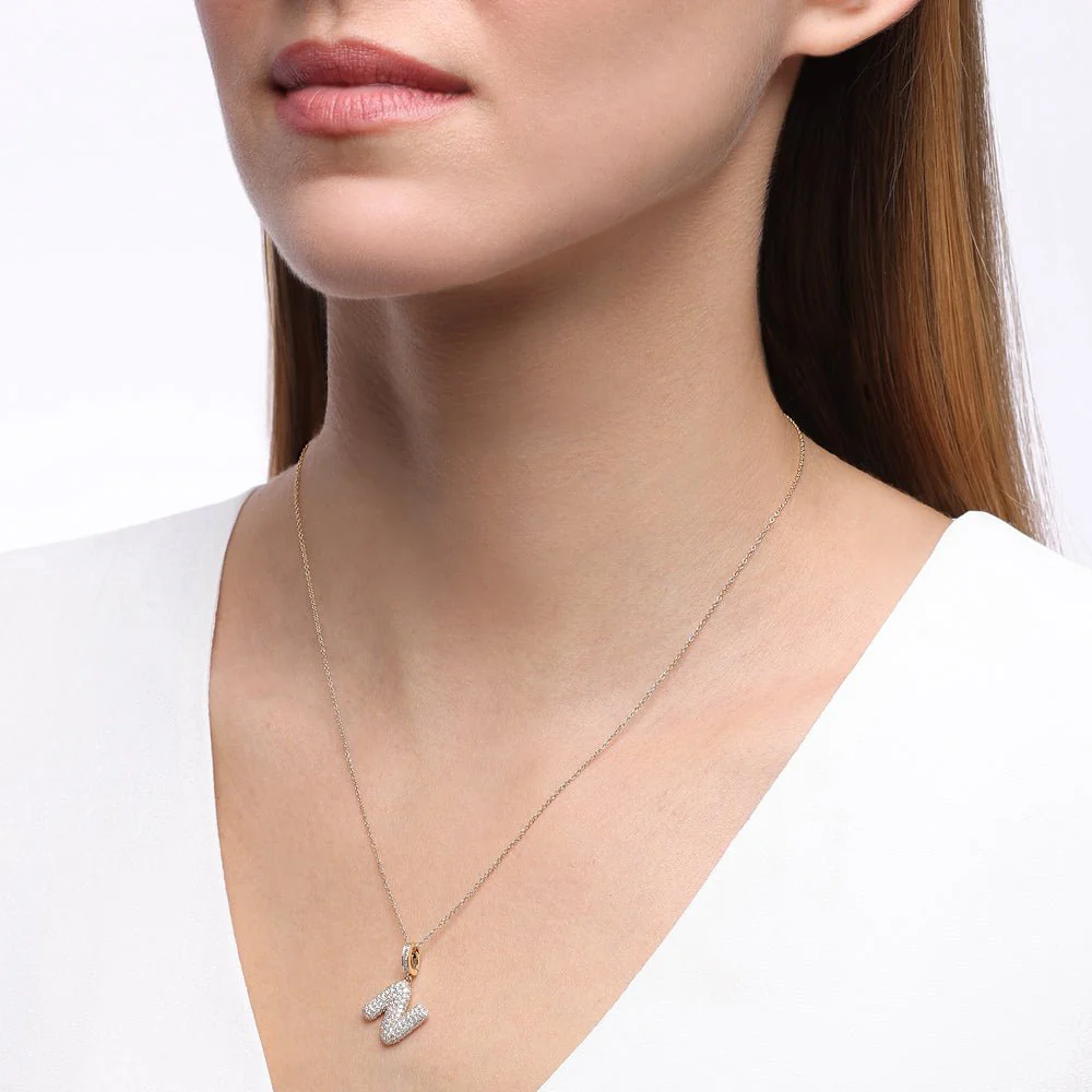 Initial "N" Diamond Pendant - Image 2